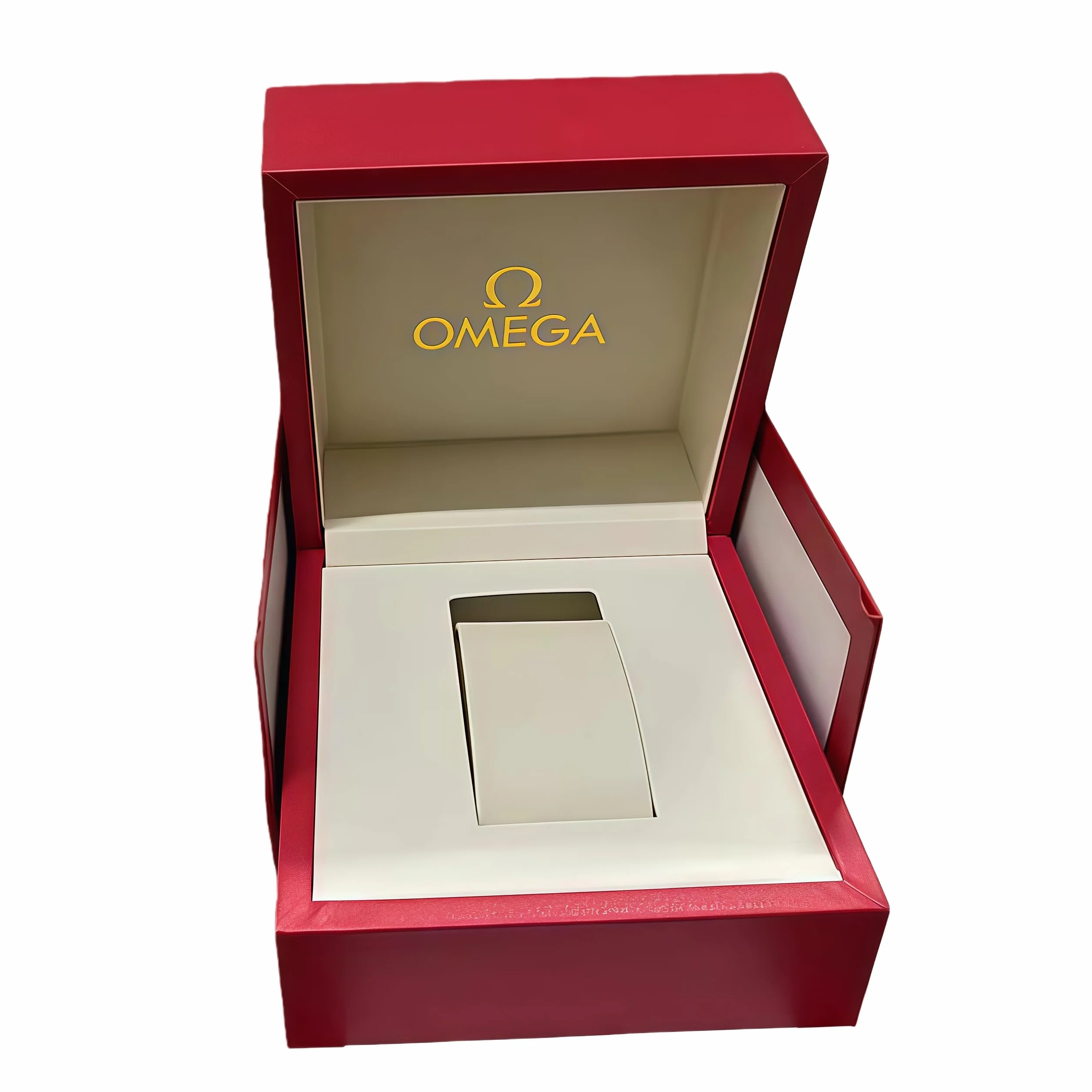 Carcasa Dura Almacenamiento Estuche Reloj Rojo Texturizado Acabado Suave Forro Protección Soporte Hombre Accesorios Caja para Omega