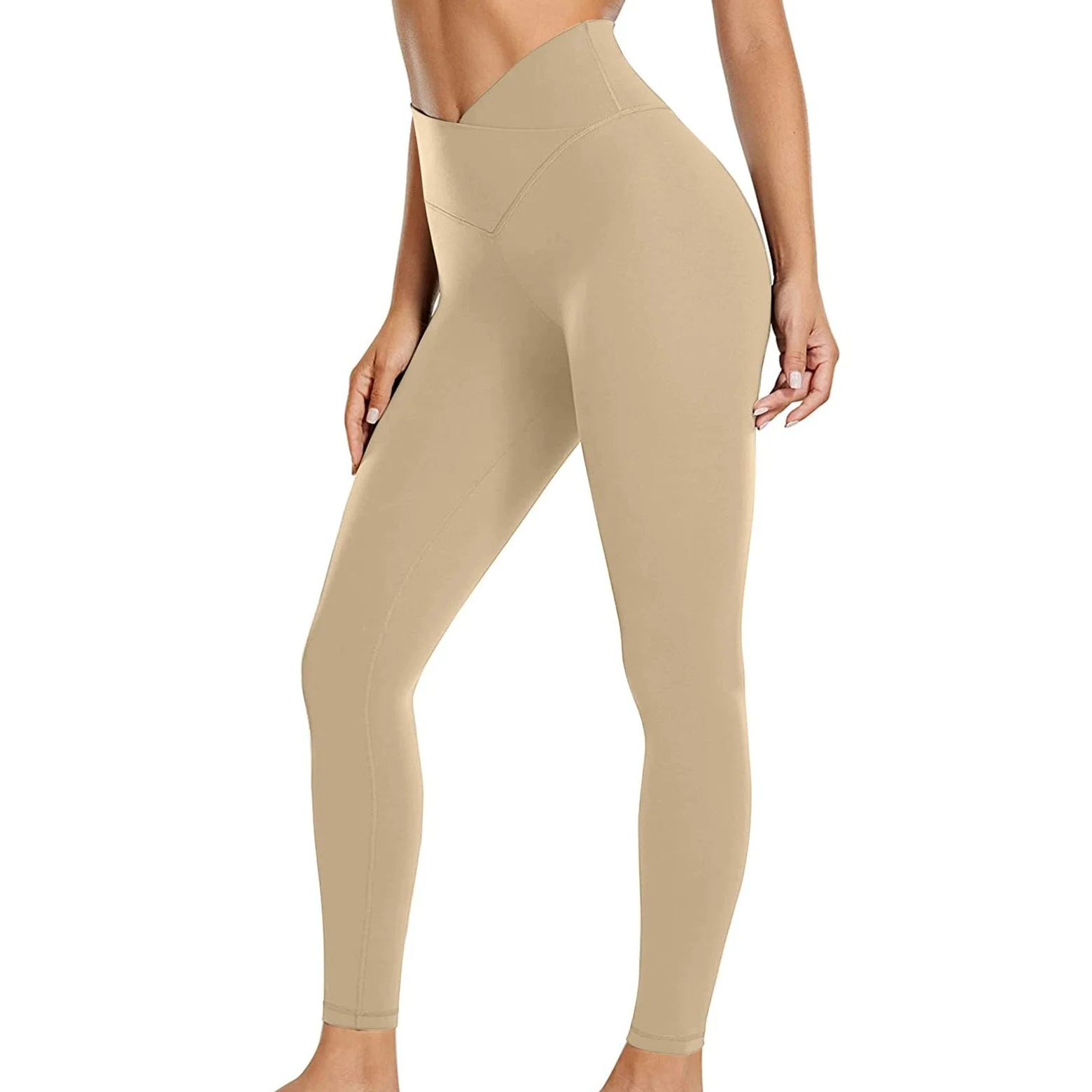 Genérico Pantalones de Yoga para Mujer de 7/8 de Longitud Que reafirman la Cadera, Monocolor, Pantalones de Yoga con Cintura Alta, Entrenamiento, Pantalones Deportivos, Pantalones de Yoga, Pantalones