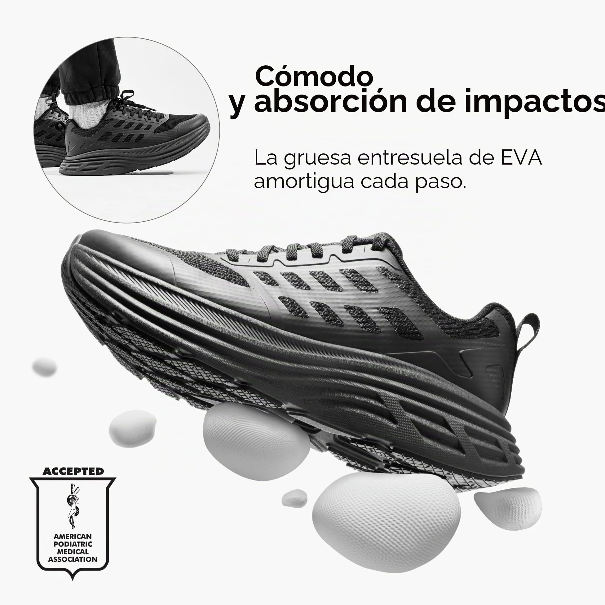 NORTIV 8 Zapatillas Running Deportivas Hombre Walking | Amortiguación EVA de Rebote, Suela de Goma Antideslizante, Malla Transpirable, Soporte TPU Reforzado, Zapatillas Versátiles