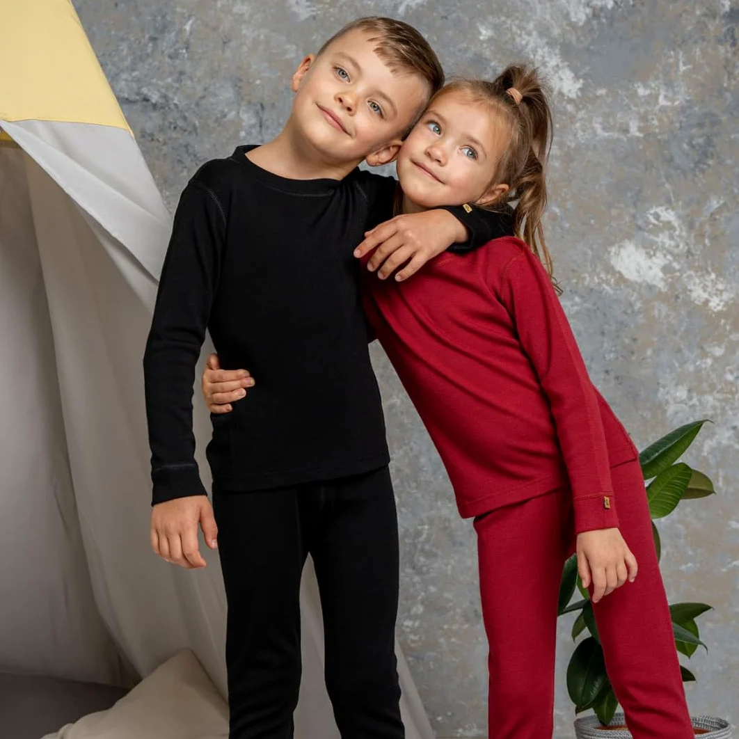MENIQUE - Leggings para niños y niñas (lana merino, 250 g/m²)