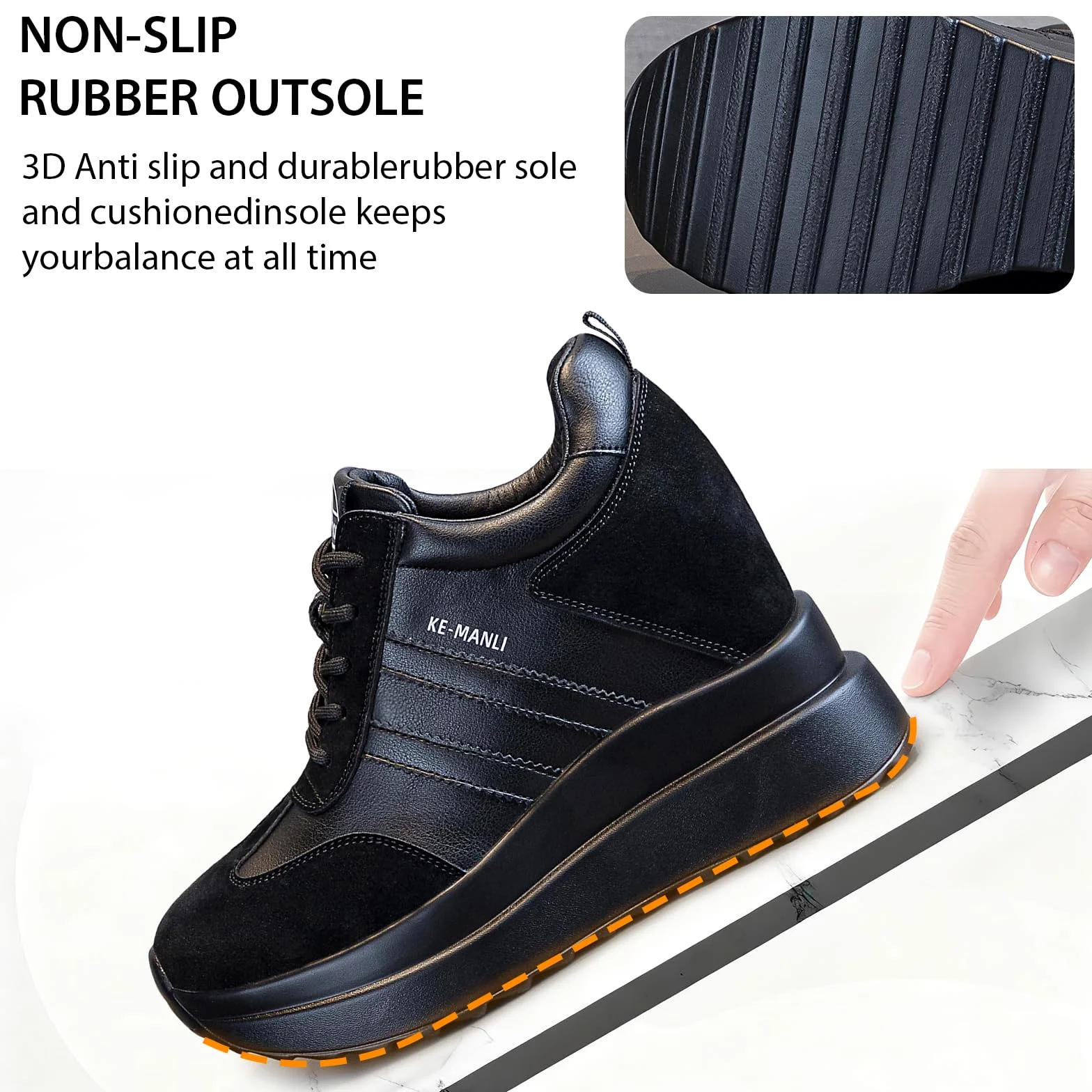 AONETIGER Zapatillas Cuña Mujer Moda Plataforma Tacón 10cm Gr.34-39EU | Antideslizante Transpirable | Cordones Wedge Sneakers Deportivos Ligeras | ideales para Diario, Oficina y Ocio