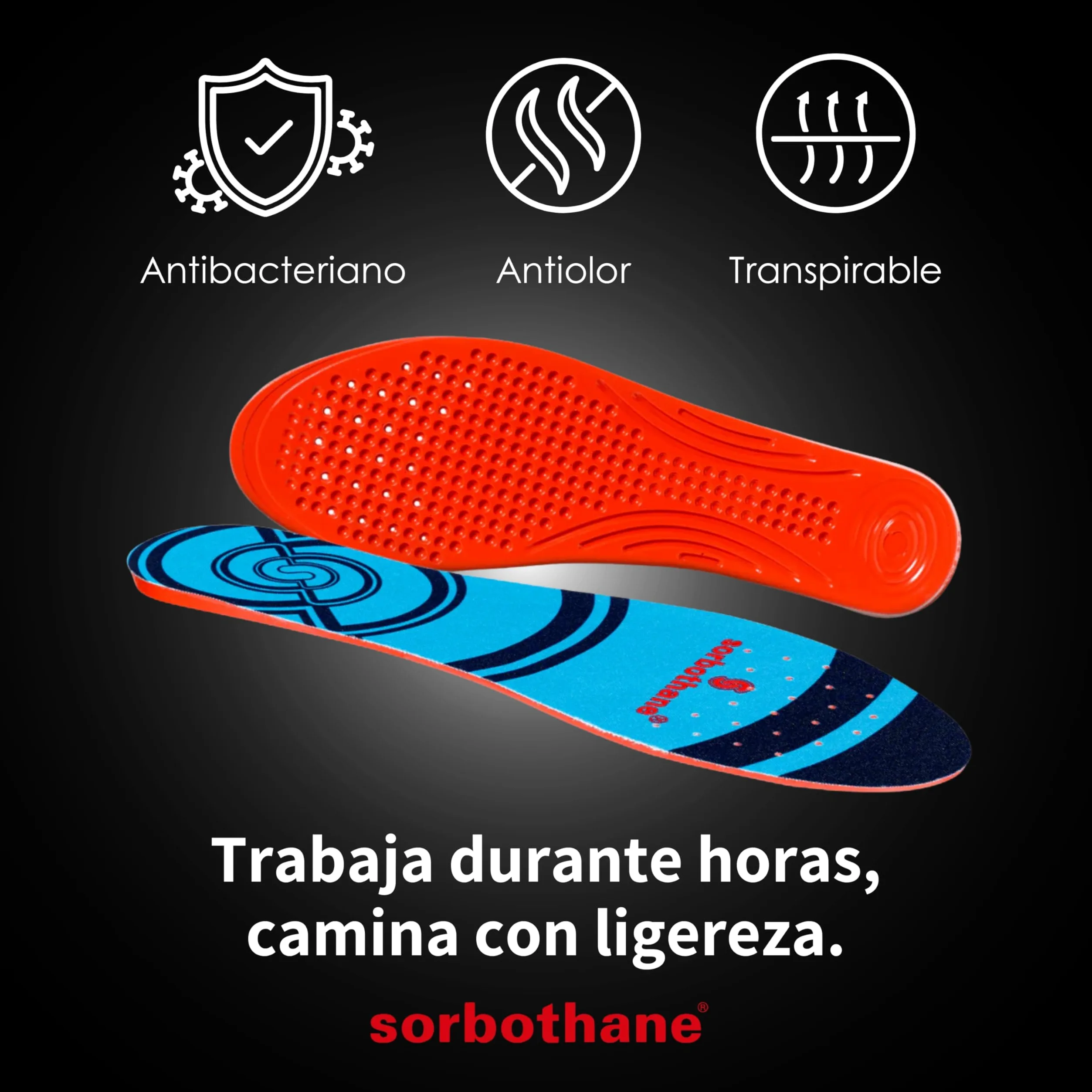 Plantillas Sorbothane Full Strike, tamaño 44 – 45