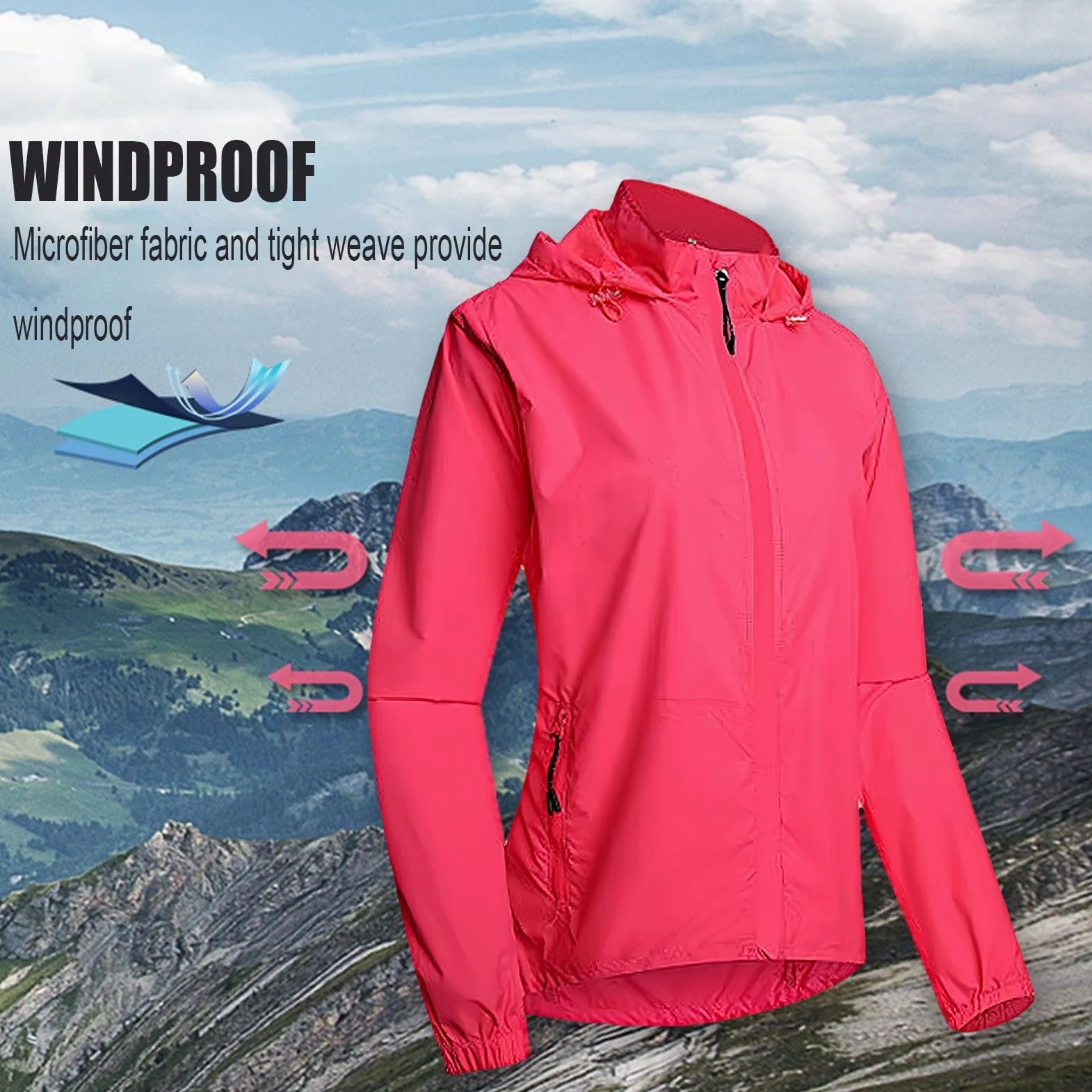 ARMAAN Chaqueta De Ciclismo Para Hombre Con Mangas Desmontables, Impermeable Y Transpirable, Capucha Incorporada Y Cuello Alto, Para Ciclismo Running Actividades Outdoor Caminatas Y Golf