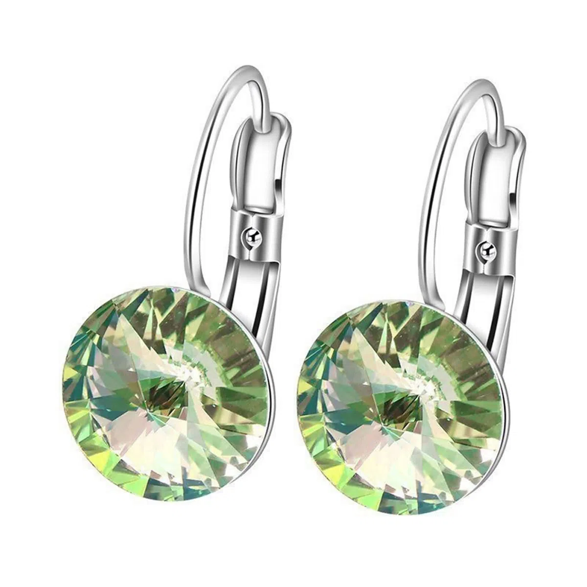 KnSam Pendientes de aro auténticos para mujer, oro blanco 750, clásicos con citrino amarillo, pendientes boho de 18 K, plata