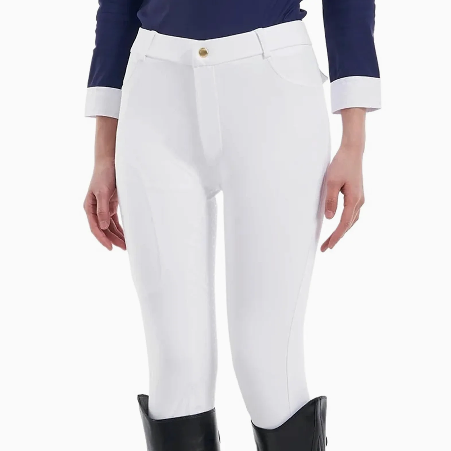 Pantalones de equitación Pantalones de equitación for Mujer, Calzones de Tiro Completo, Mallas de Entrenamiento Ecuestre, Ropa Deportiva for Exteriores(White,M)