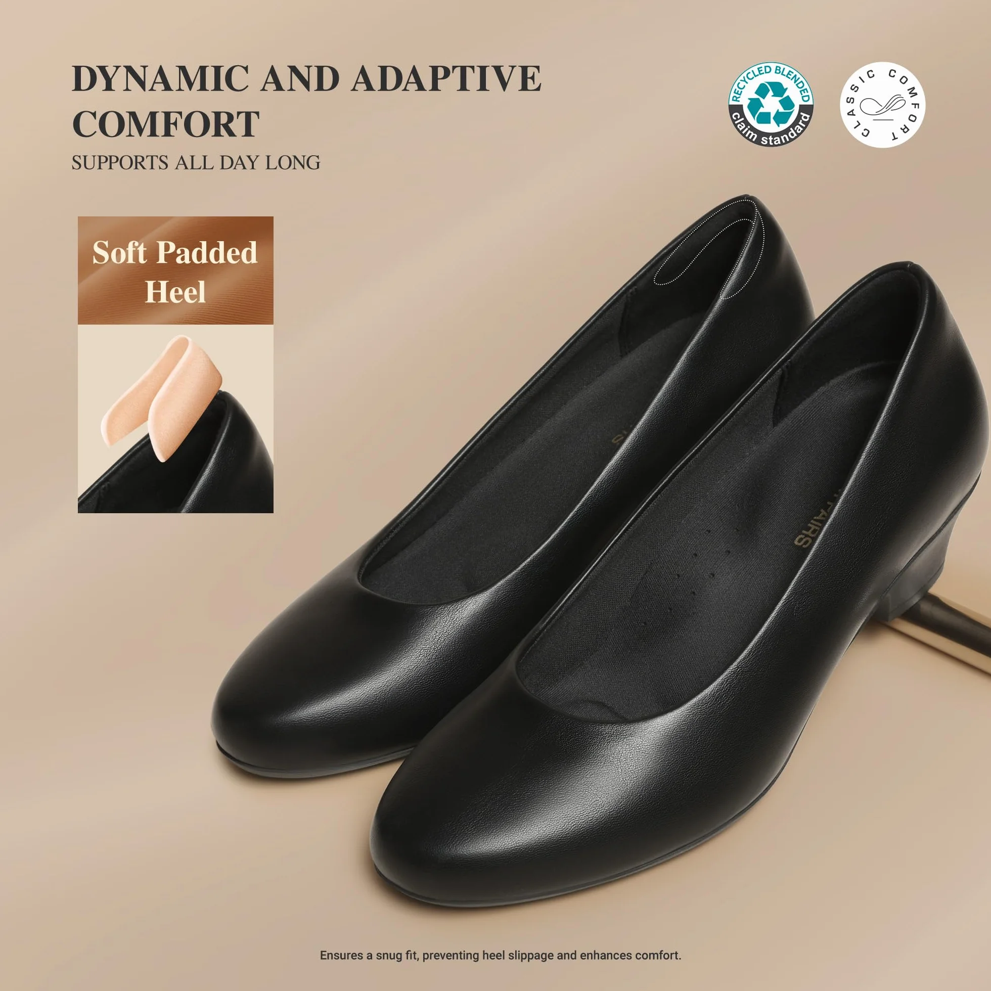 DREAM PAIRS Zapatos de Tacón Bajo Cerrados para Mujer Cómodos Elegantes Trabajo Bodas