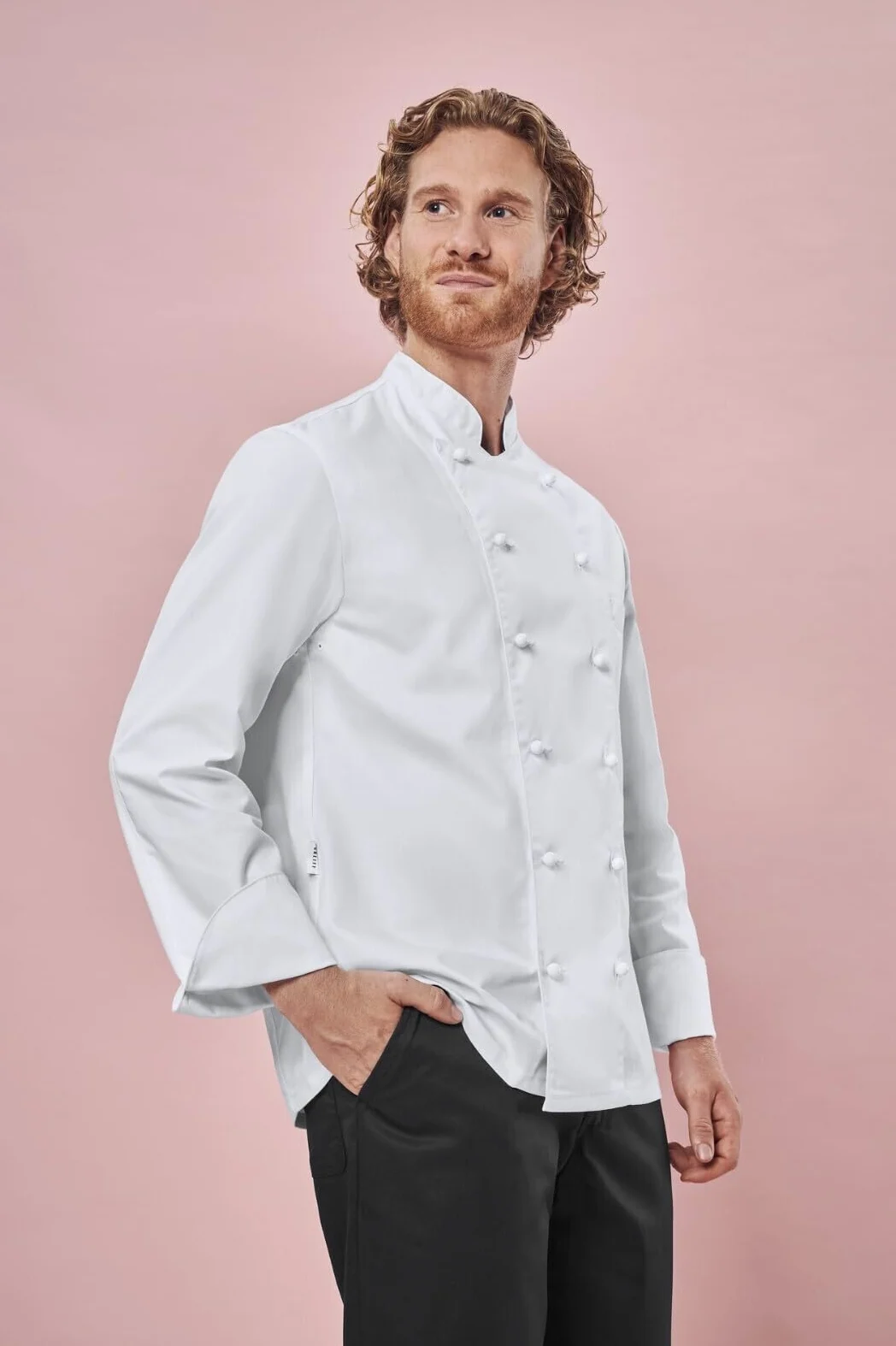 GREIFF Gastro Moda Cuisine Basic 5566 - Chaqueta de cocinero para hombre, corte regular, color negro, Blanco, XL