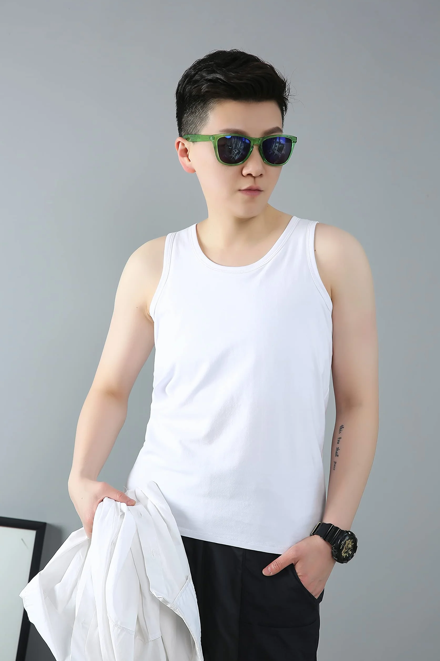 BaronHong Faja Tank Top Algodón Fuerte Banda Elástica