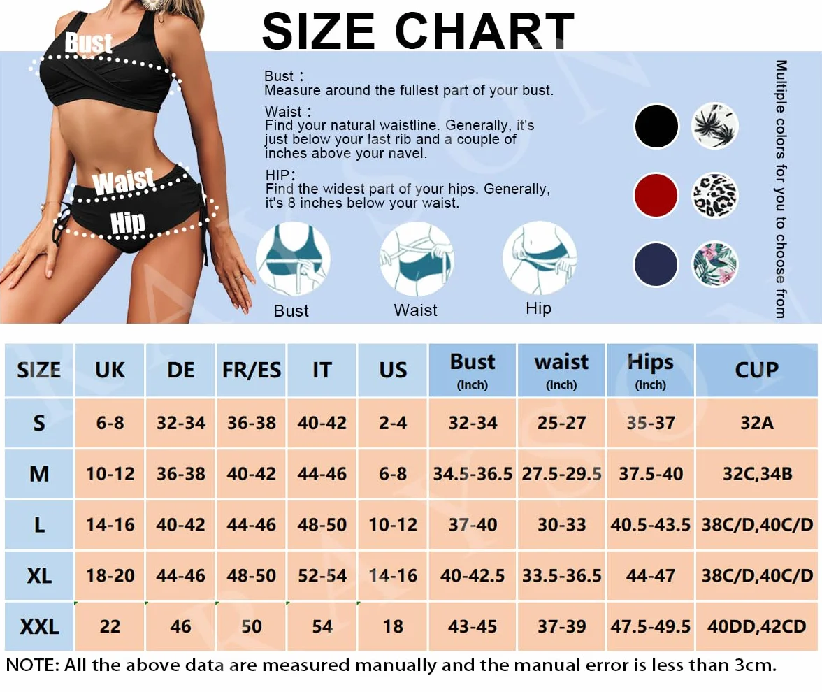 Bikini de Dos Piezas Cintura Alta Push up V-Cuello Control Abdominal