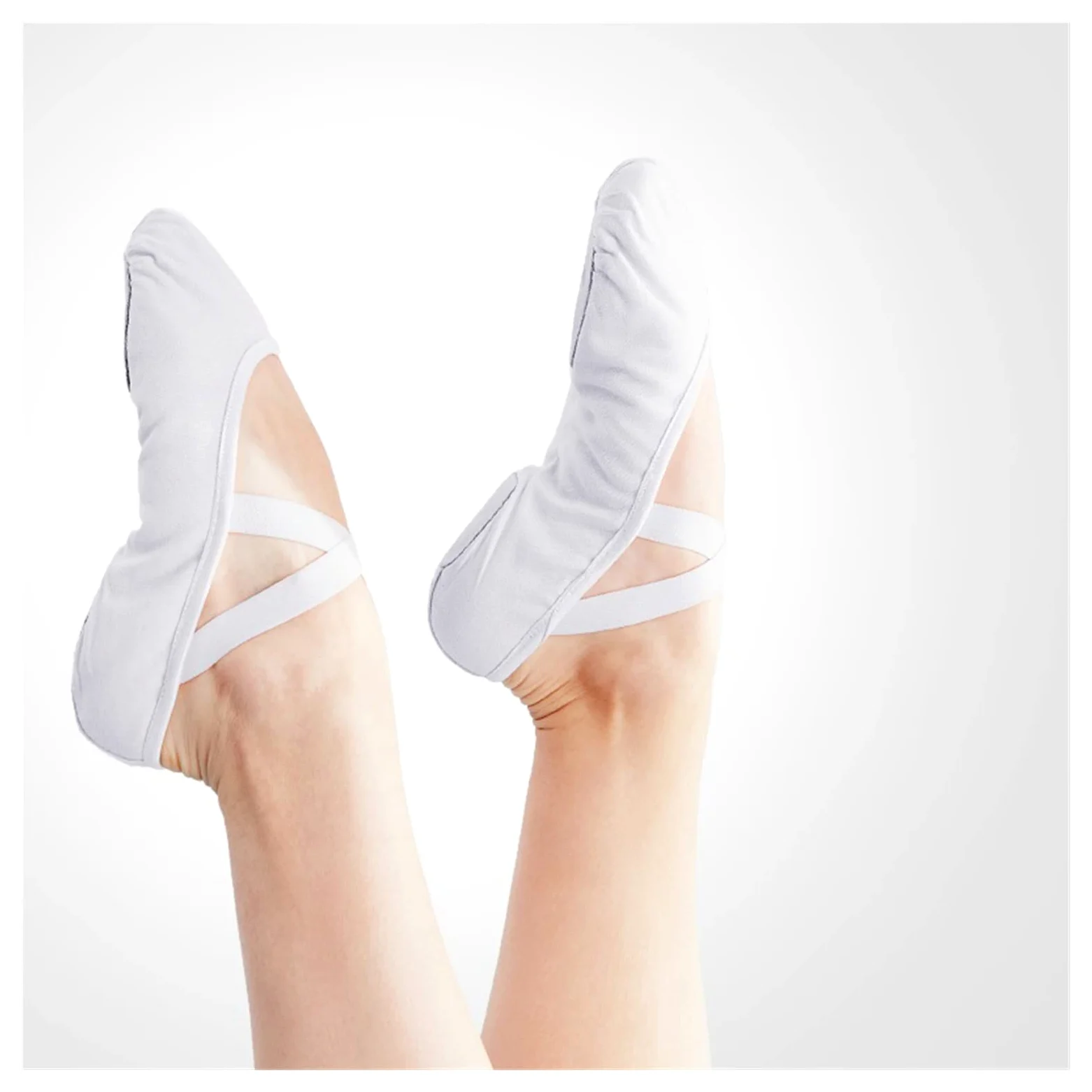 Zapatilla de Ballet Zapatillas para niñas Zapatillas de Ballet de Lona Zapatillas de Ballet sin Corbata de Suela Completa (Color : White, Shoe Size : 39) (White 42 EU)