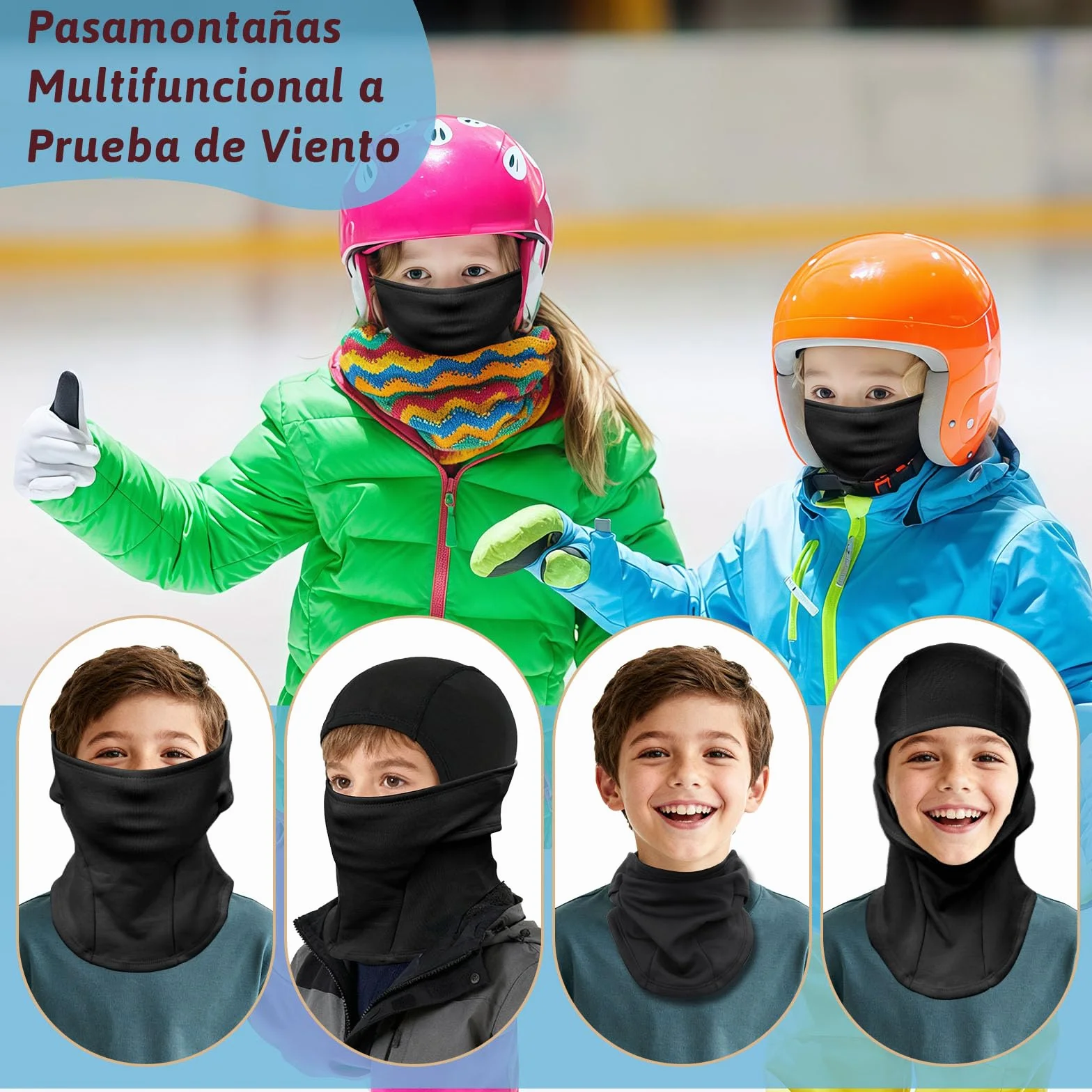 ZOCONE Pasamontañas Térmico Invierni Niños Forro Polar Balaclava Moto Esquí Ciclismo