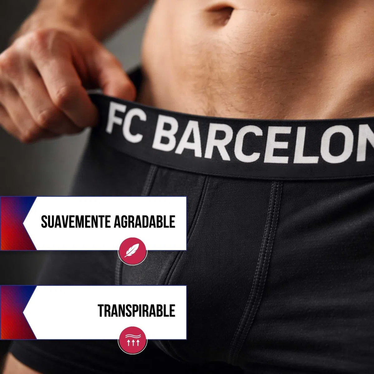 Calzoncillos tipo bóxer para hombre, 5 unidades, producto oficial del FC Barcelona, juego de calzoncillos para hombre