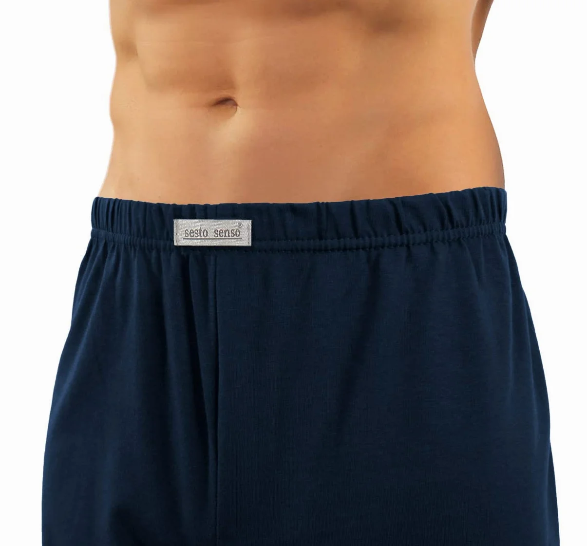 Sesto Senso Pijama Hombre Elegante con Botones Conjunto de Algodón con Manga Corta Pantalón Largo