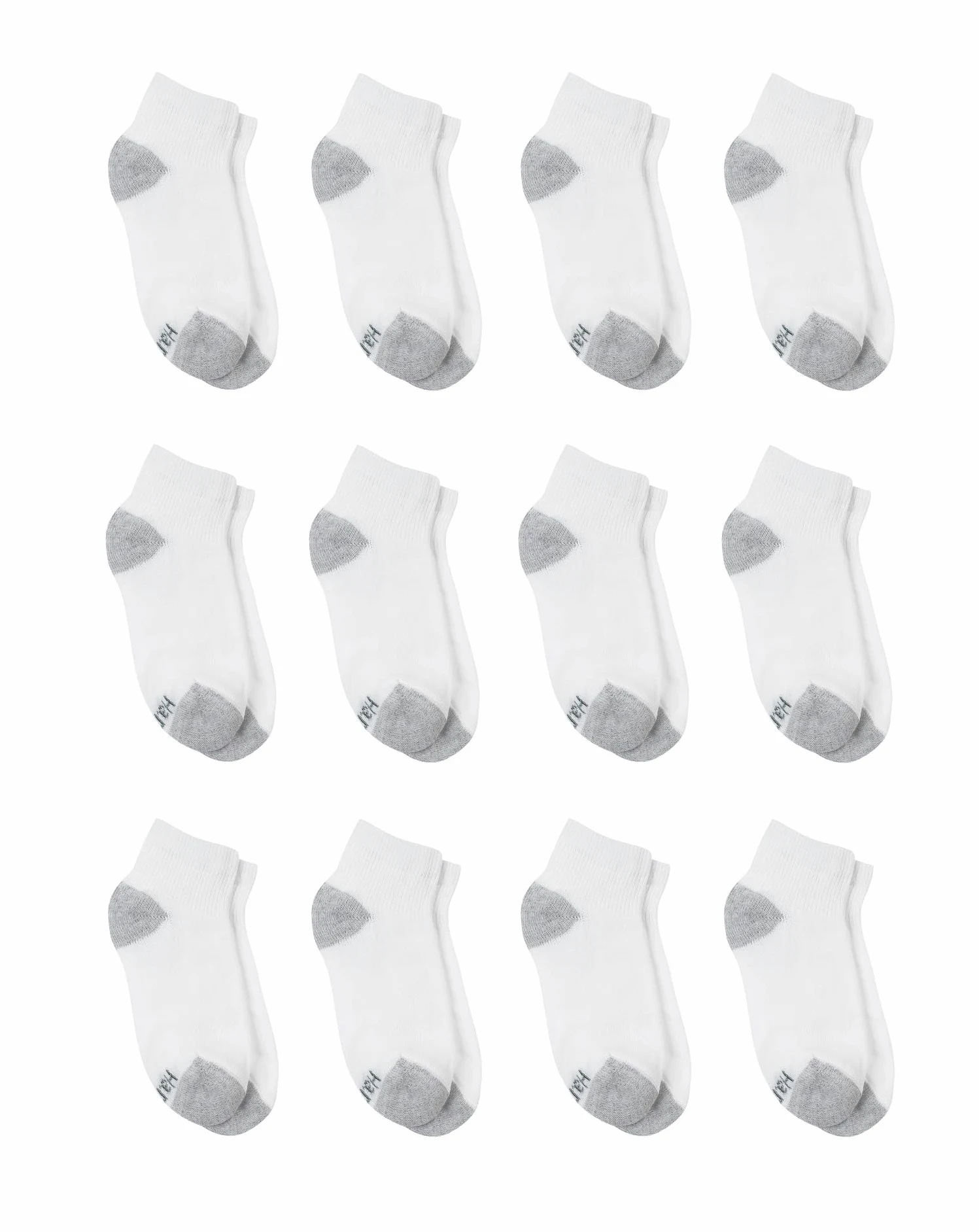 Hanes Big Boys' Classics Ankle Socks (Pack of 12)
