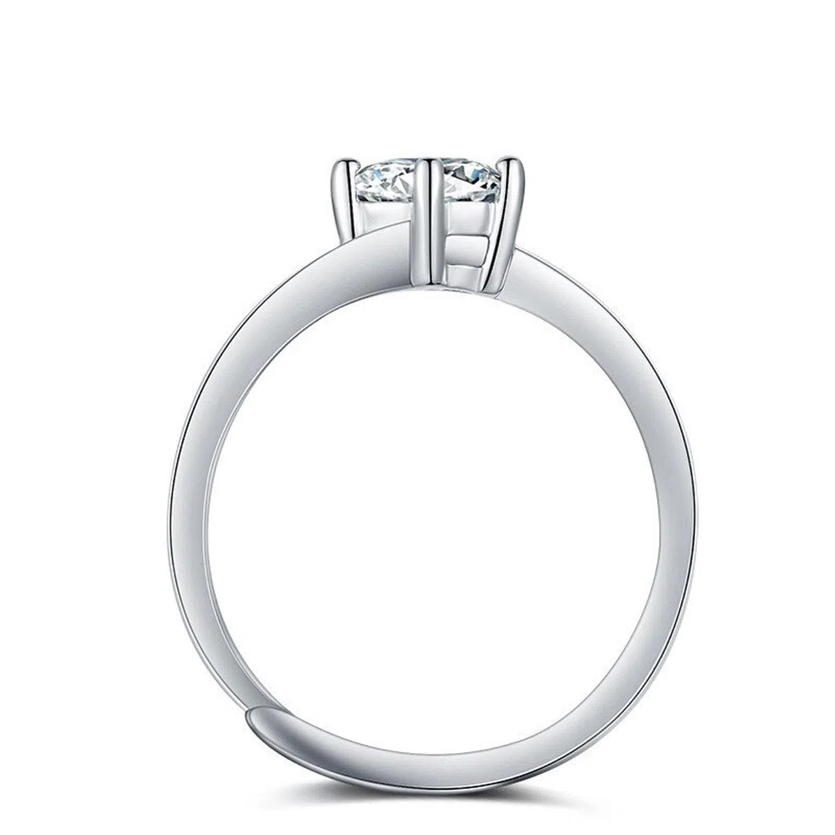 Anillo de compromiso para ella, oro blanco de 14 quilates para mujer, seis garras de moissanita, alianzas de boda para ella, talla 4-11