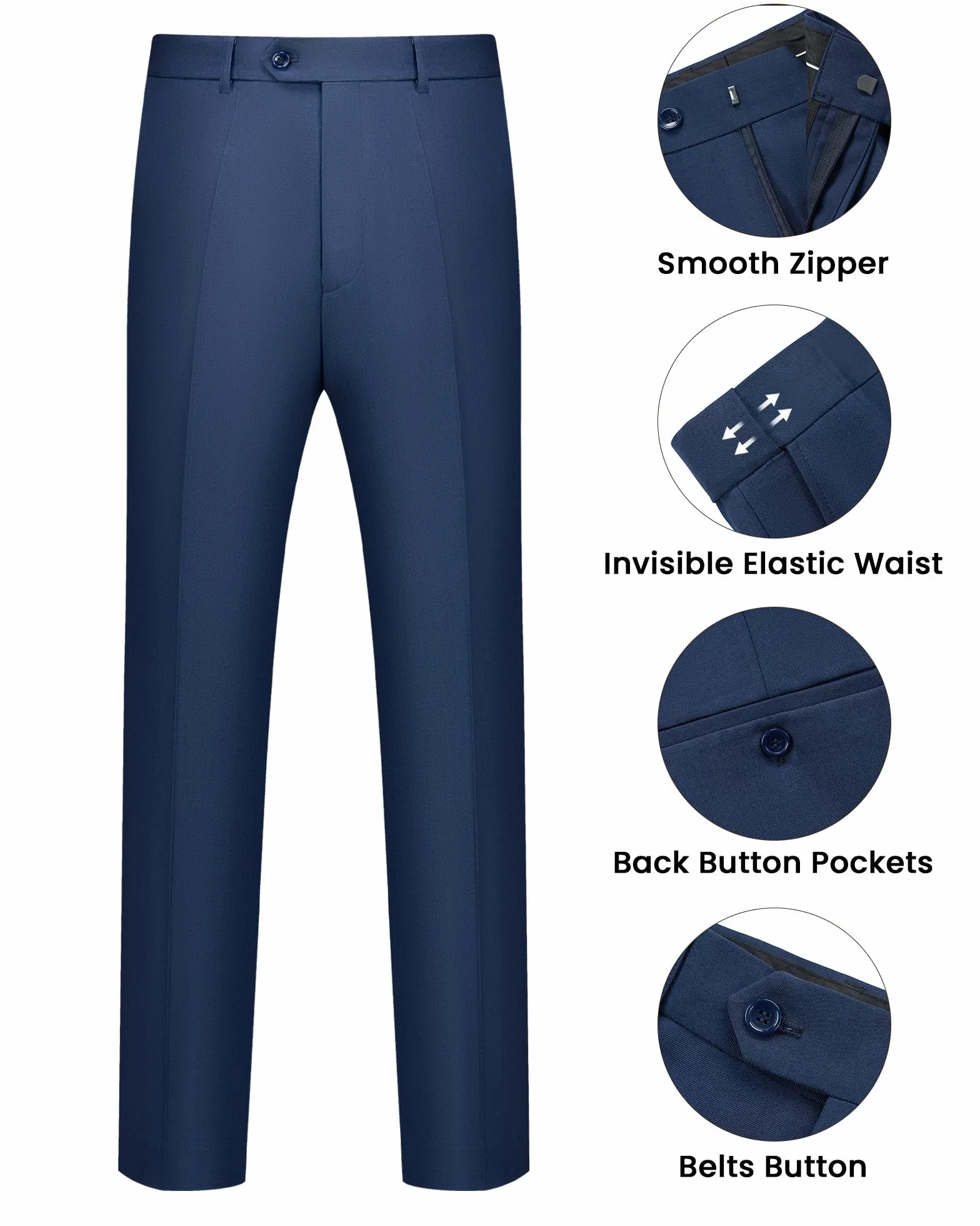 Traje Hombre 2 Piezas Slim Fit Elegante 2 Botones Chaqueta Pantalón Formal Business Oficina Boda