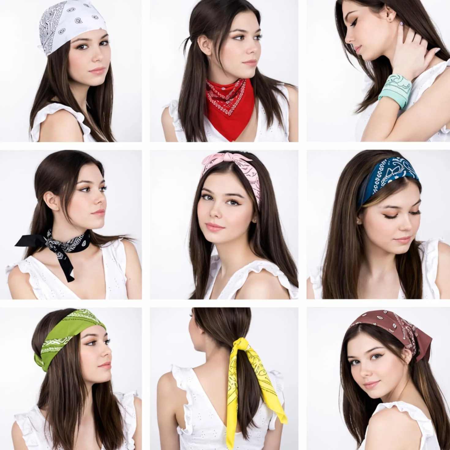 EUROXANTY Bandana de algodón Paisley 53x53 cm Pañuelo para cabeza hombre mujer