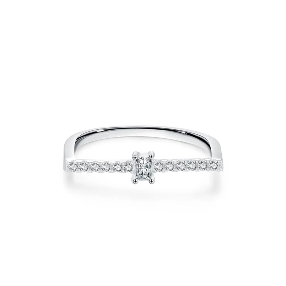 Anillo de oro para mujer, oro auténtico, anillo de compromiso, diamante cultivado en laboratorio, para mujer, oro blanco, anillo para mujer