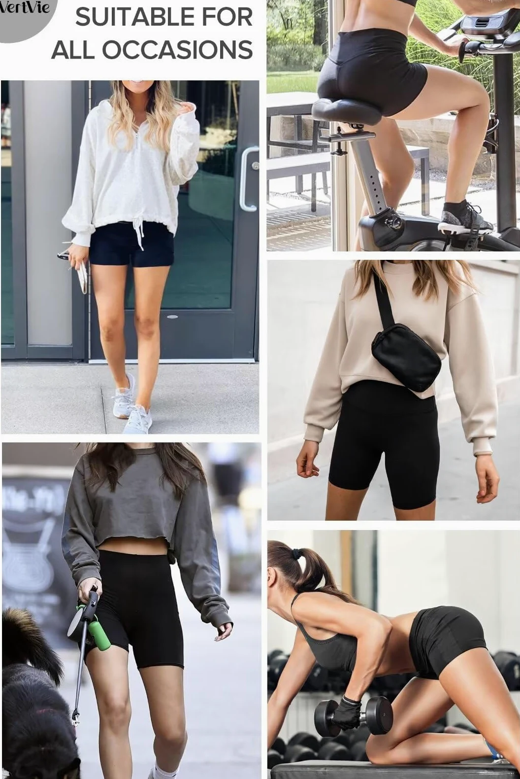 Vertvie Pantalones Leggings Cortos Deportivos para Mujer Pantalones Cortos Cintura Alta con Bolsillos Pantalones Cortos para Fitness Yoga Correr Secado Rápido