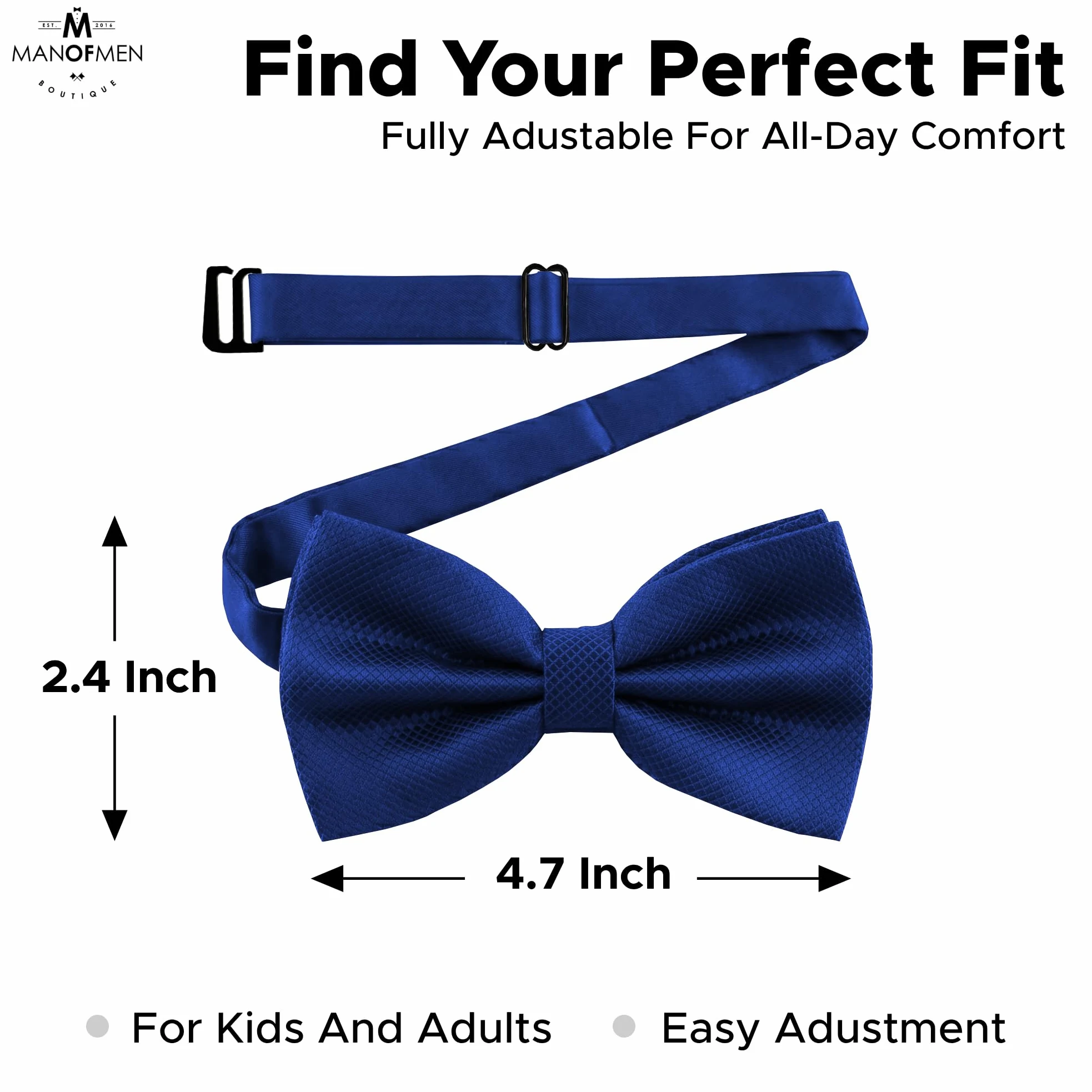 Man of Men Pajaritas para hombre preatadas formales, longitud ajustable, gran variedad de colores disponibles