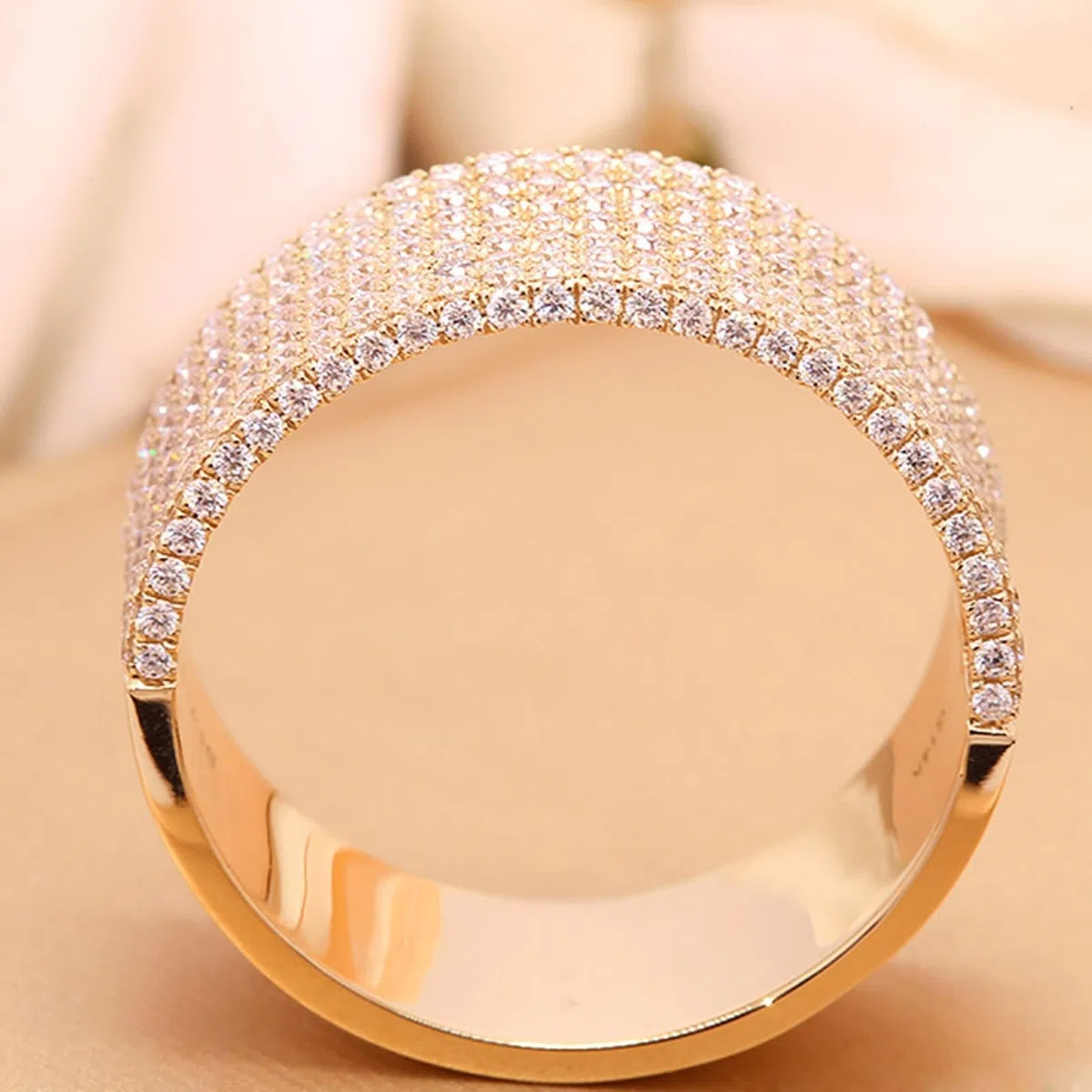 Anillo de oro amarillo de 14 K/18 K para mujer, anillos a juego anillo ancho anillos mujeres