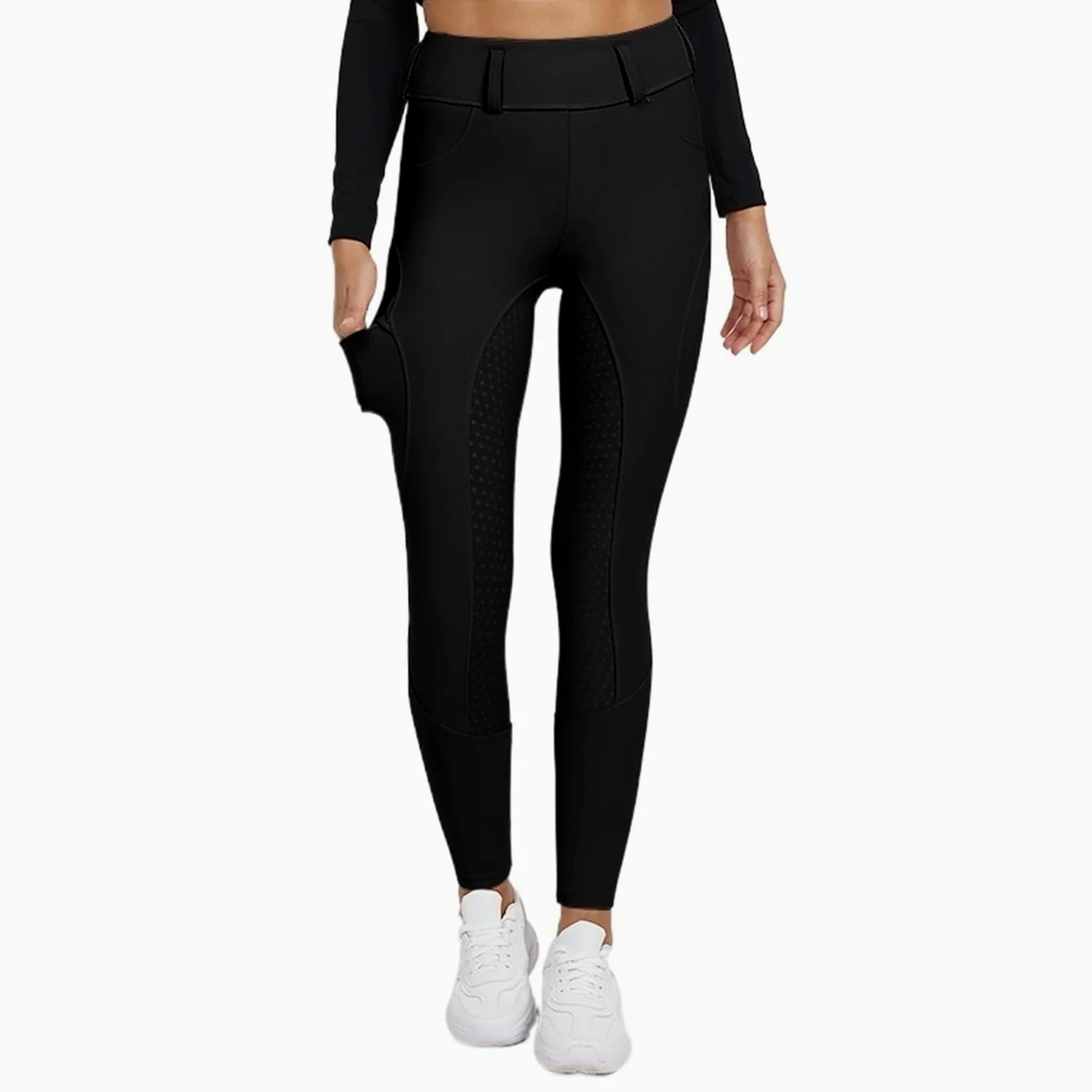 Pantalones de equitación for mujer, calzas ecuestres con asiento completo silicona, mallas deportivas competición Para Montar(Pink,S)