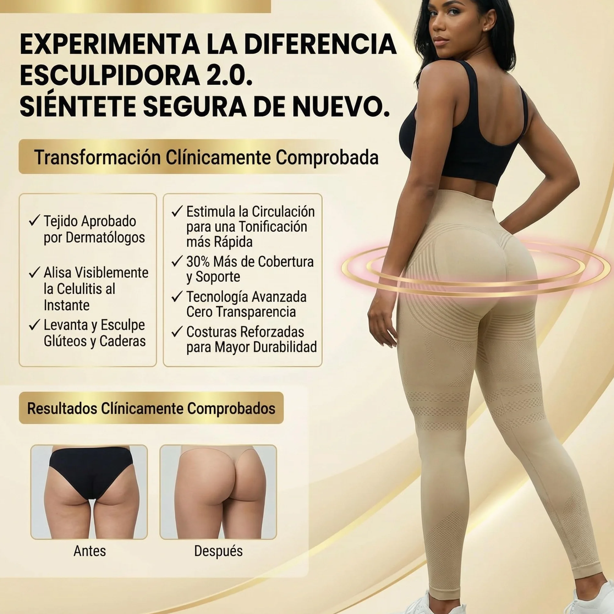Genérico Leggins Anticeluliticos Mujer, 3D Leggins Deportivos Mujer Compresivos Lipedema, Celulitis Push Up, Redefine Tu Silueta Sin Esfuerzo Pantalones