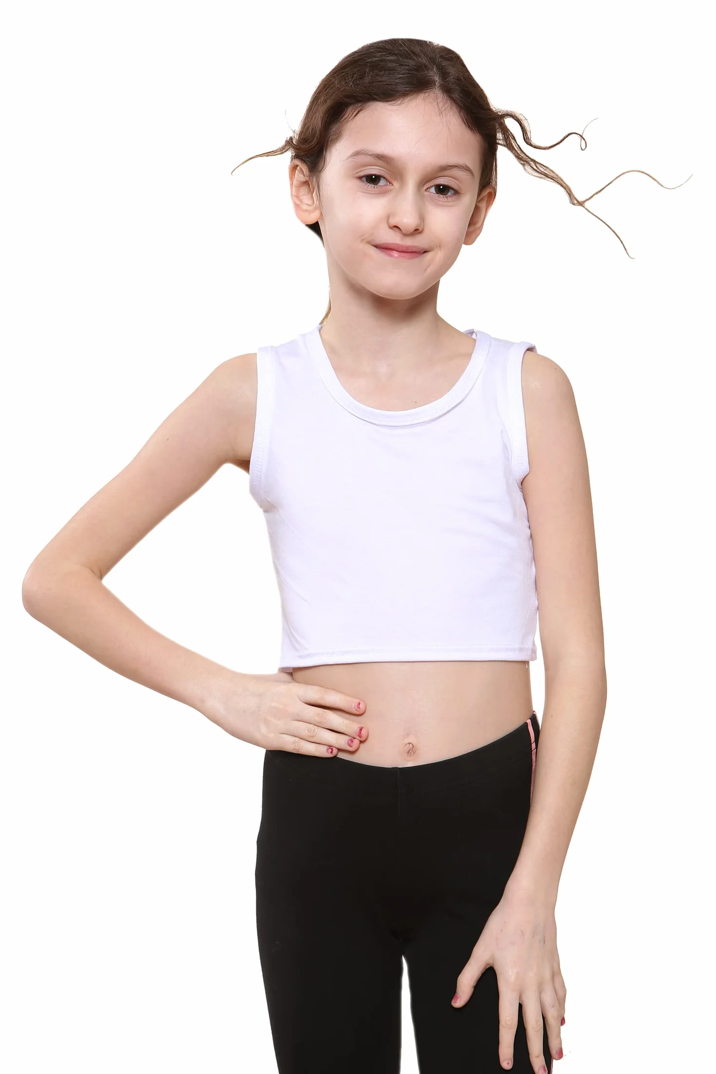 Niños Niñas Neon Fluorescente Chaleco Crop Tops Camiseta tee Top Ropa de Baile Gimnasia Disfraces Edad 5-14 años