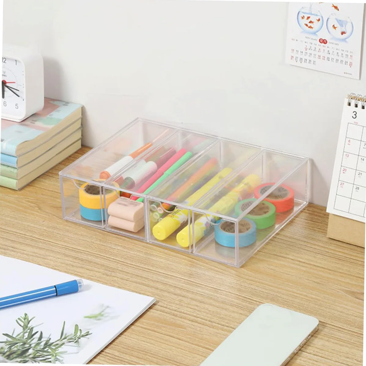 Caja Transparente para Gafas y Joyas 4 Capas Acrílico Multifuncional Organizador Almacenamiento Escritorio 2 Piezas Hogar y Tienda