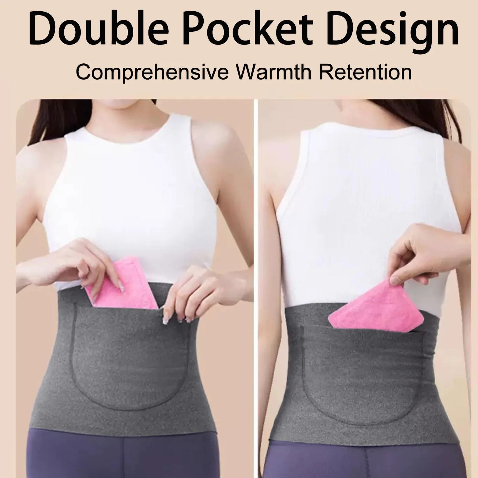 Faja Termica Lumbar,Faja Lumbar Caliente,Cinturón de Calor para Lumbares,Cinturón Calentador de Invierno,Faja Lumbar Caliente para Hombres Mujeres para Cintura de Apoyo Caliente Dolores Menstruales