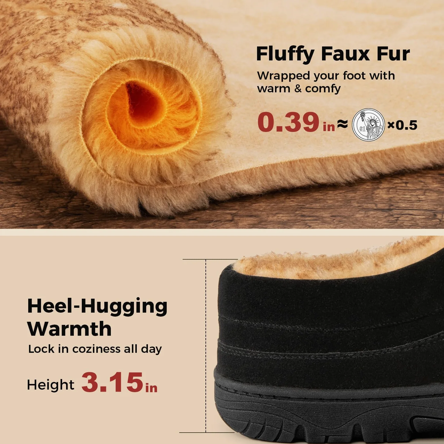 HomeTop Pantuflas Mocasín de hombre Suave Caliente Antideslizante Espuma con memoria Interior Zapatos de casa