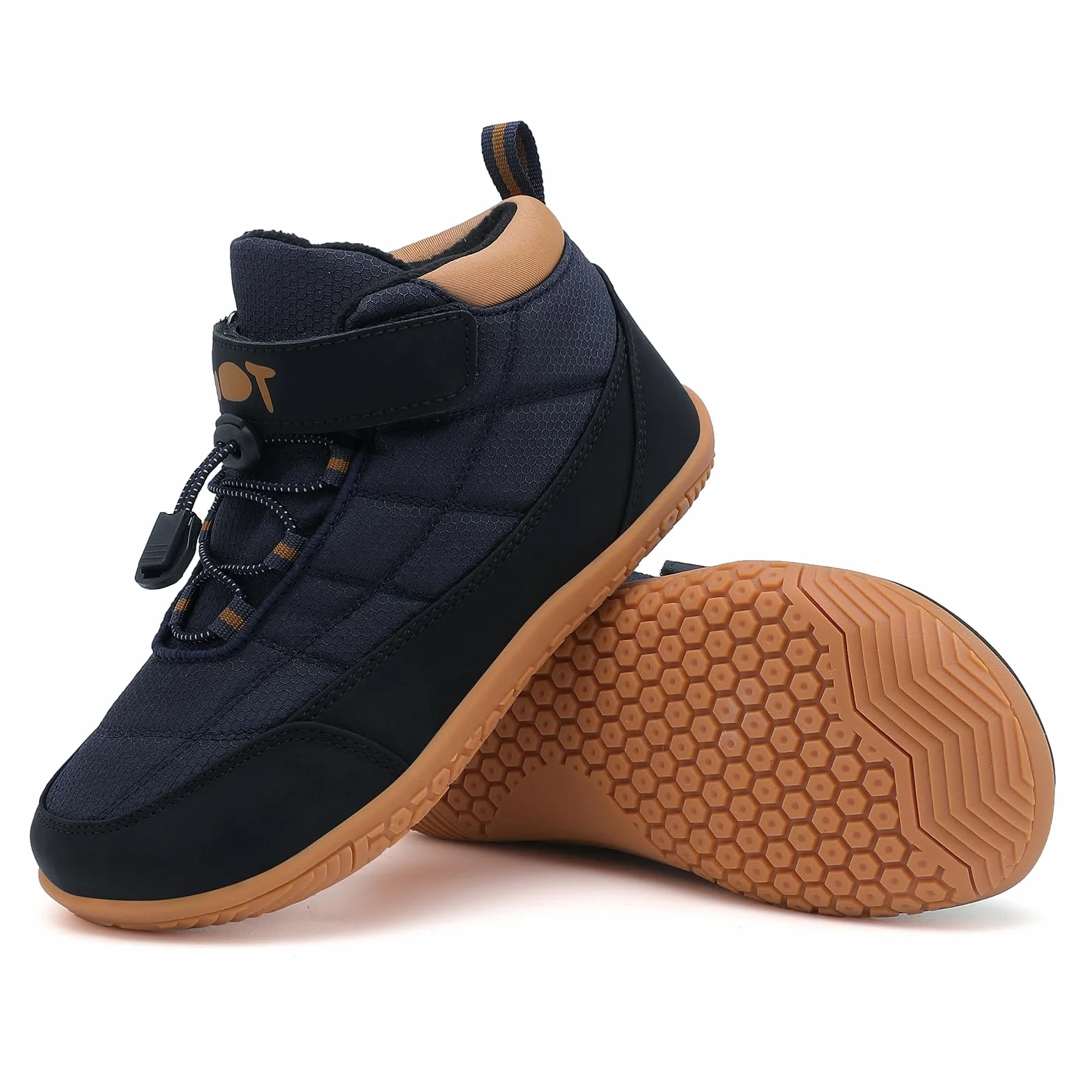 Wizshoe Botas Barefoot Lente Herfst Overgang Niño Niña Alta Zapatillas Resistente al agua Antideslizante Descalzas Minimalistas Sneakers Trekking Ligeras Cómodas Azul 36EU