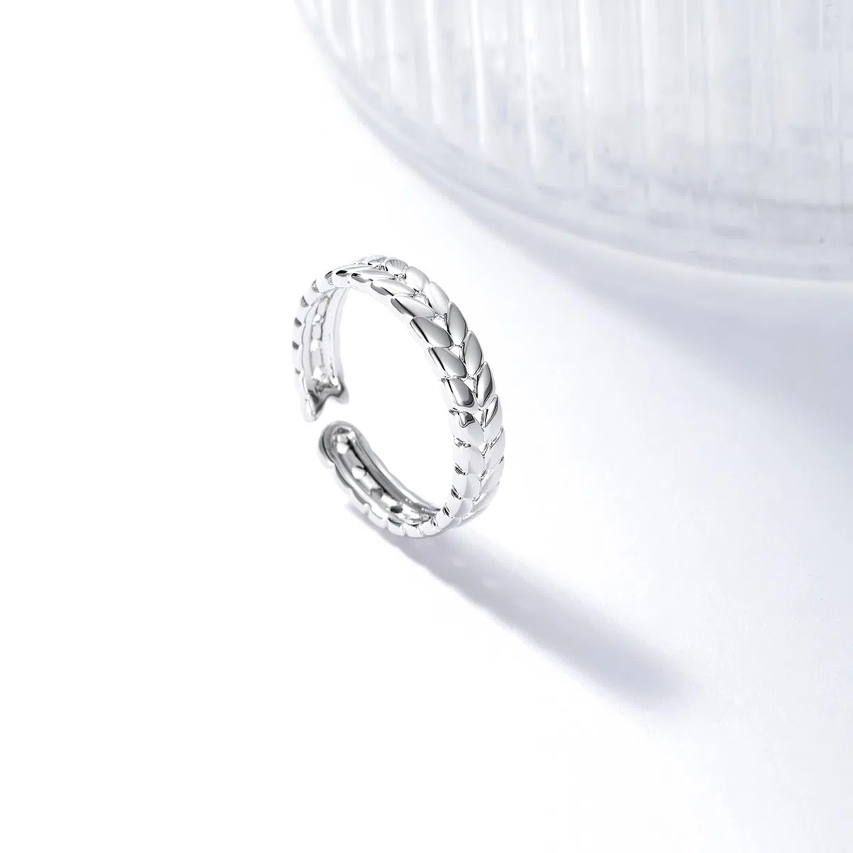 Anillo de compromiso de oro blanco de 9 K/14 K/18 K, joyas de oro auténtico, espiga de trigo blanco y oro Au 375/585/750, talla 47-65