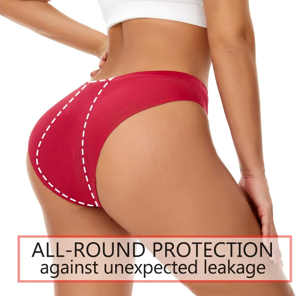 Bragas Menstruales para Mujer Bragas absorbentes a Prueba de Fugas de Cintura Media Ropa Interior Menstrual Bragas de algodón Con Protección para El Período Paquete de 5 Multicolor 4Xl