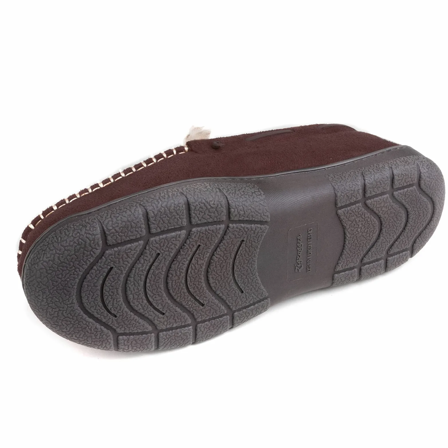 Zigzagger Hombres Microsuede mocasín Zapatillas Memoria Espuma casa Zapatos, Marrón, 44 EU