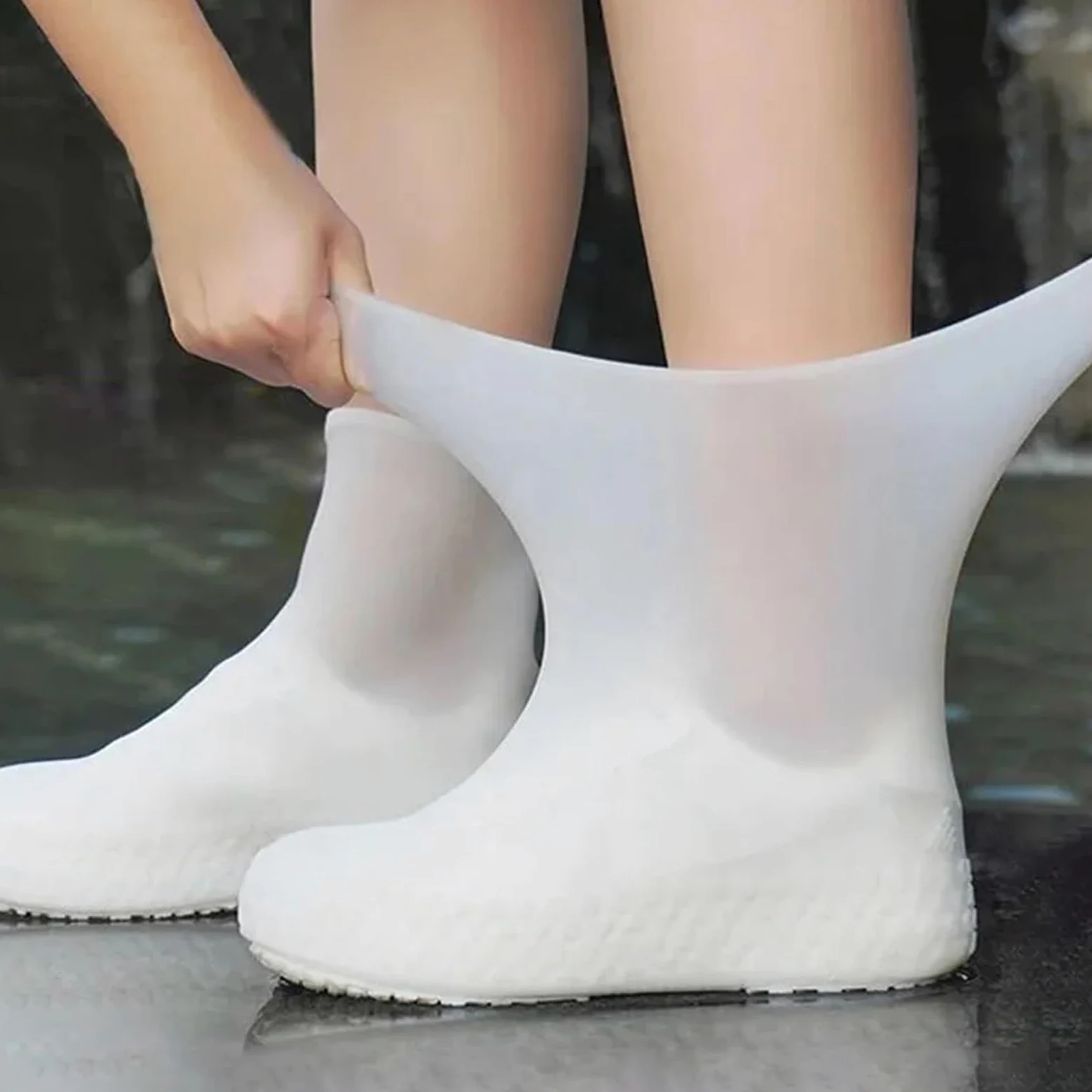 5 pares de cubiertas for zapatos for caminar, protectores impermeables for, cubierta for for la lluvia, botas gruesas reutilizables for exteriores para Protección