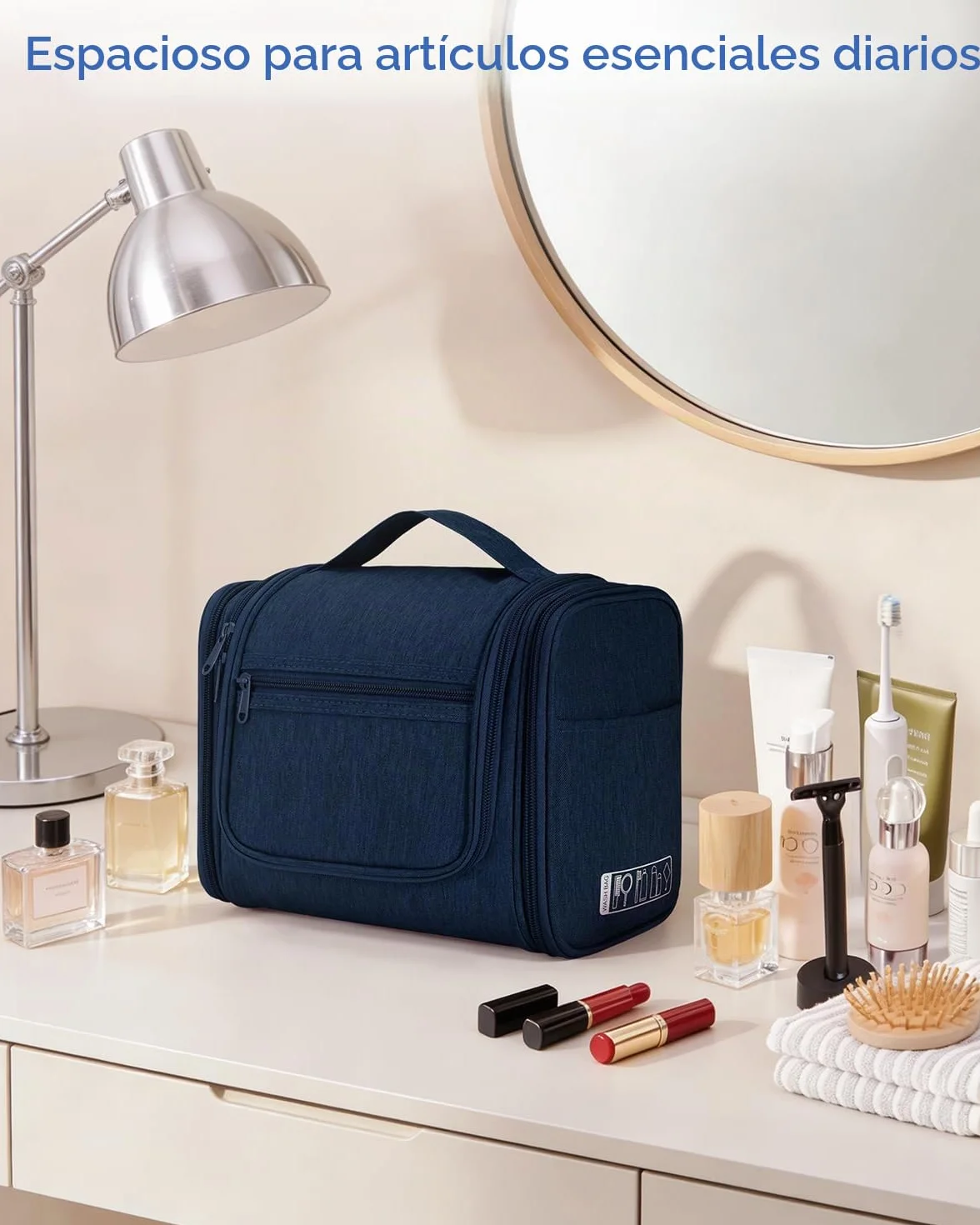 WANDF Neceser para Colgar Impermeable Bolsa de Aseo Colgante Viaje Hombre Bolsa de Cosméticos y Maquillaje para Mujer