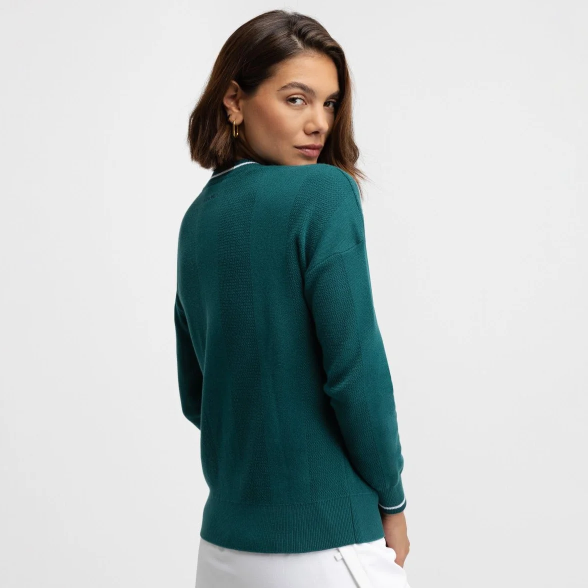 SIROKO Jersey Punto Golf Cuello de Pico Gimme Teal Verde