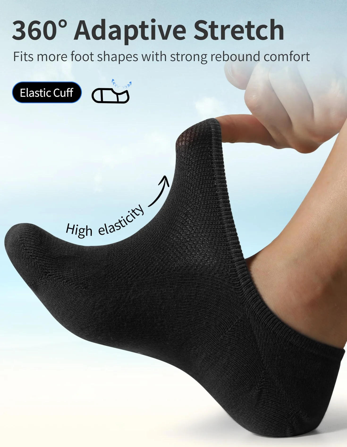 CLOSEMATE 6 Pares Calcetines Invisibles Hombre Bajos de Algodon Transpirables Cortos Verano Antideslizantes Silicona Hombres y Mujeres