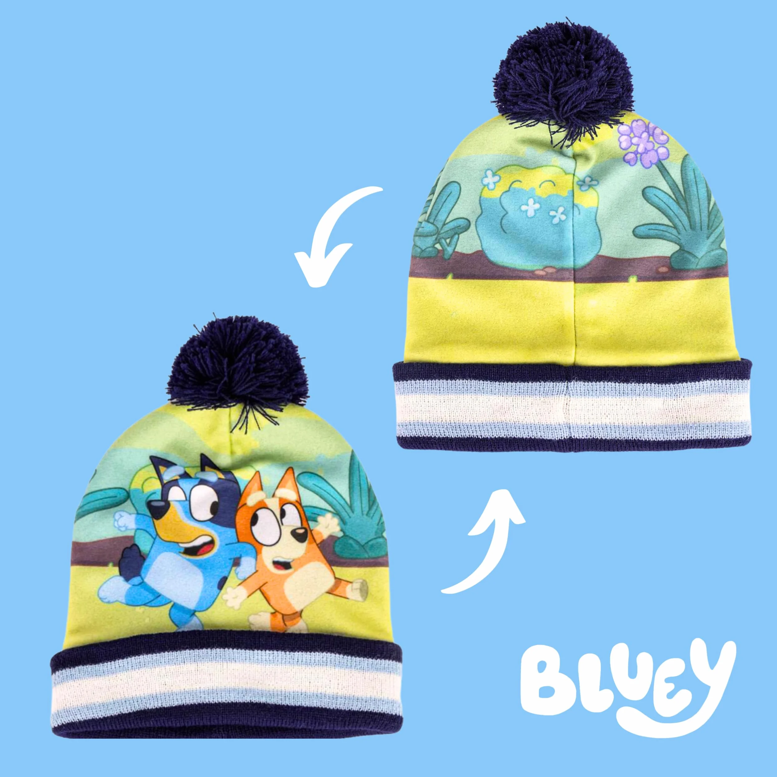 Bluey Gorro y Guantes para Niño, Conjunto de Invierno para Niños, Accesorios de Invierno Infantil Diseño Bingo