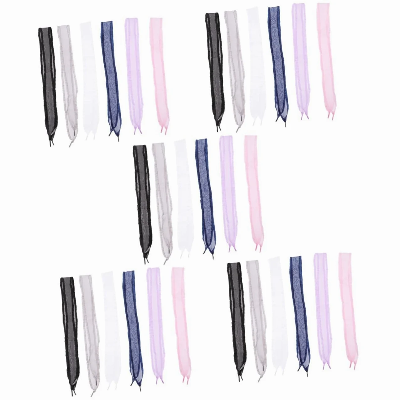 30pares Cordones De Cinta De Chiffon Cordones De Zapatos De Mujer Para Zapatillas y Ocasiones Especiales