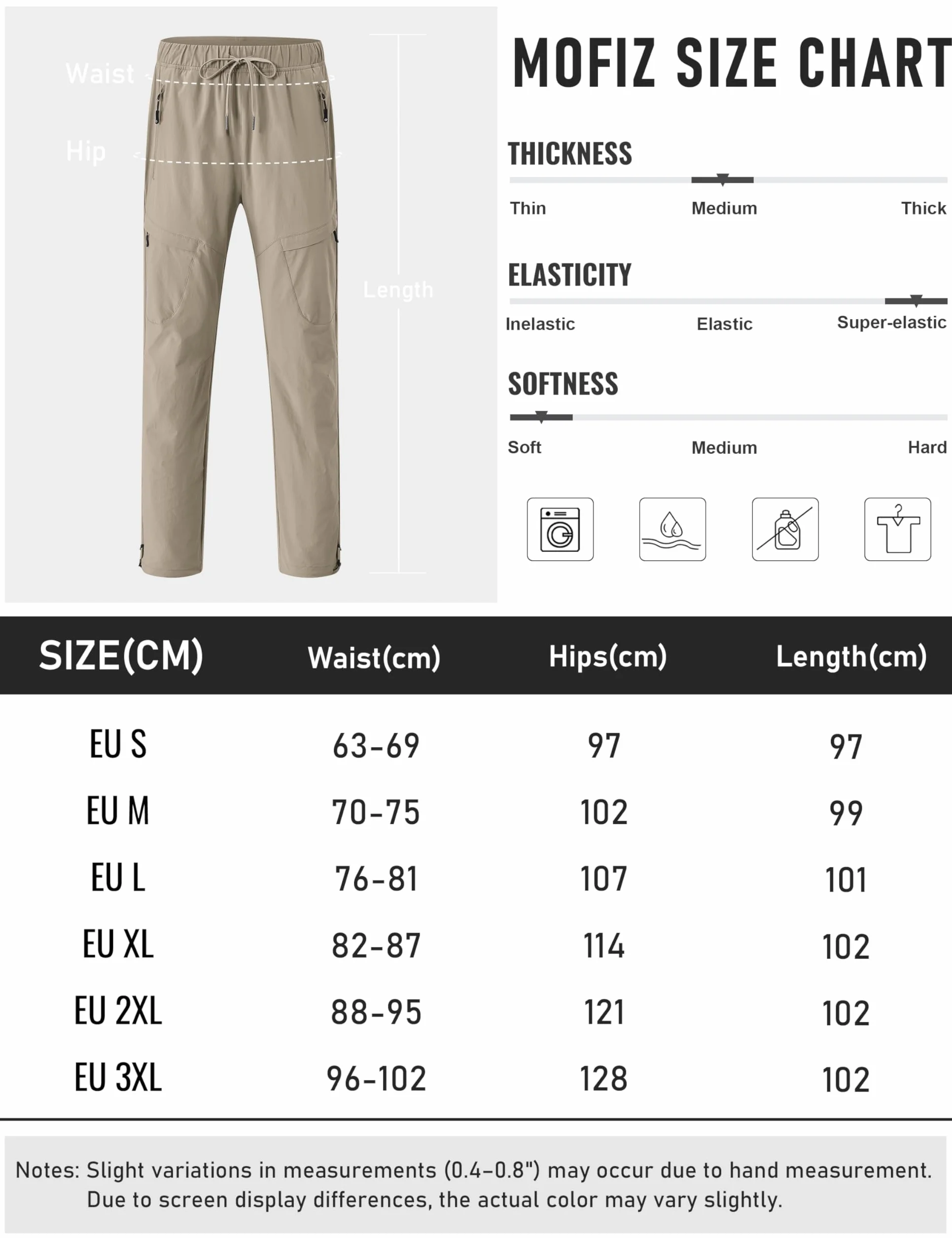Pantalones Trekking Mujer Cargo Senderismo Impermeable Transpirable 5 Bolsillos