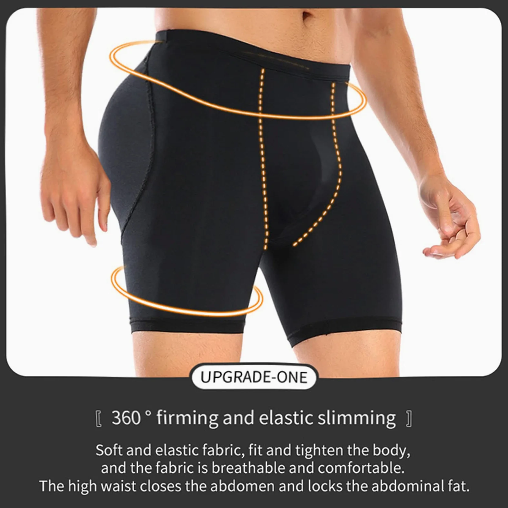 NLAVW Shorts Shorts de Shorts del Cuerpo de los Hombres 4xl-6XL, Shorts Shorts Shorts Breast Shorts Butt Booster Ropa Interior Hip-up Shaper Shaper Shaper Boxer,Negro,3XL