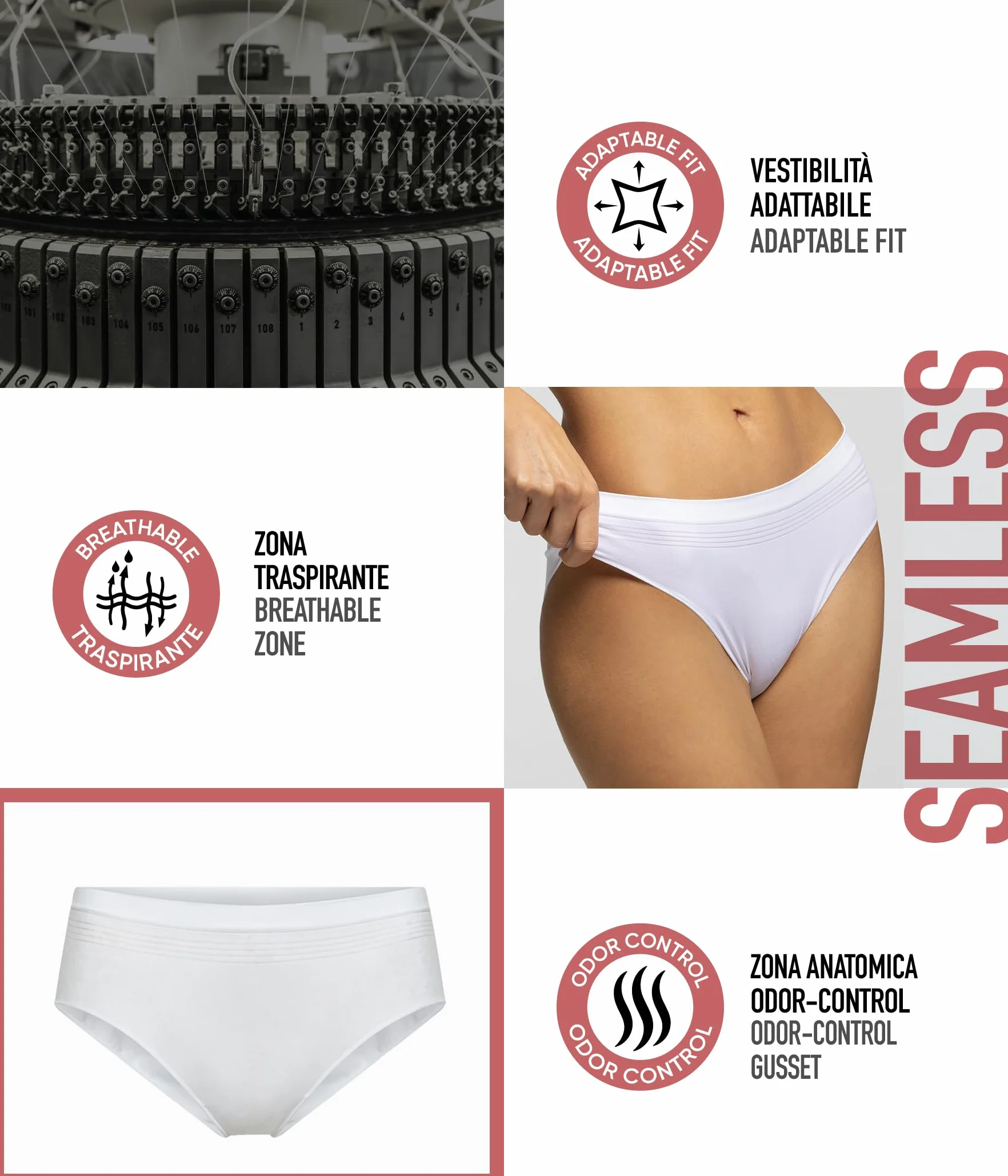 POMPEA Slip Seamless Ropa Interior Pack de 5 Mujer