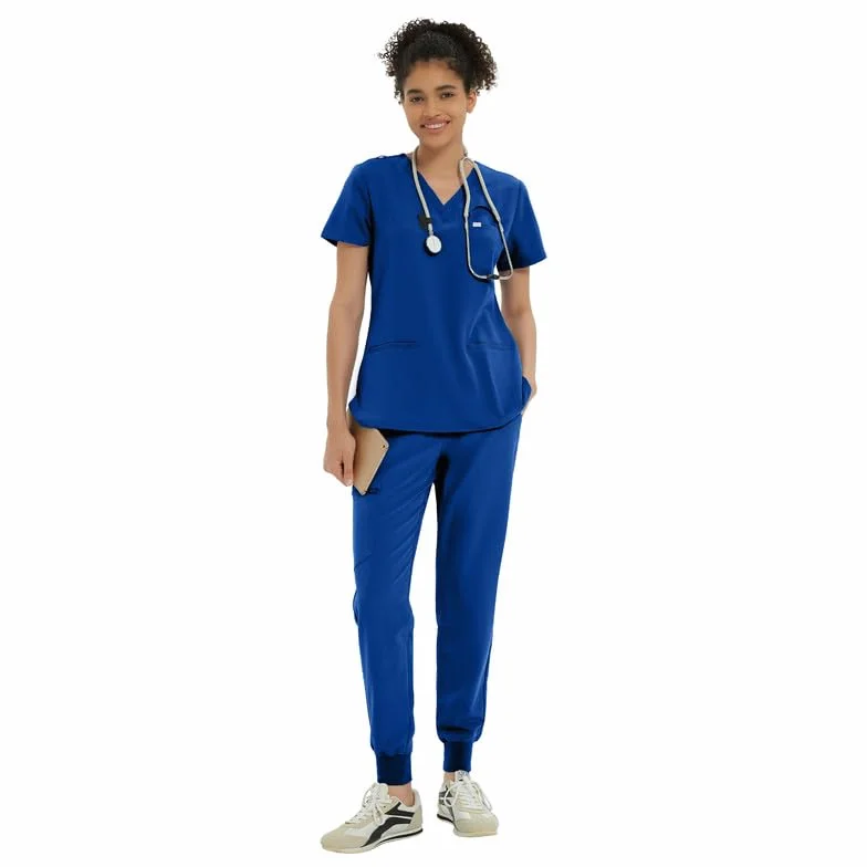 Kitmaz Uniforme Médico Para Mujeres - Camisas Elásticas Suaves con Escote en V y 3 Bolsillos