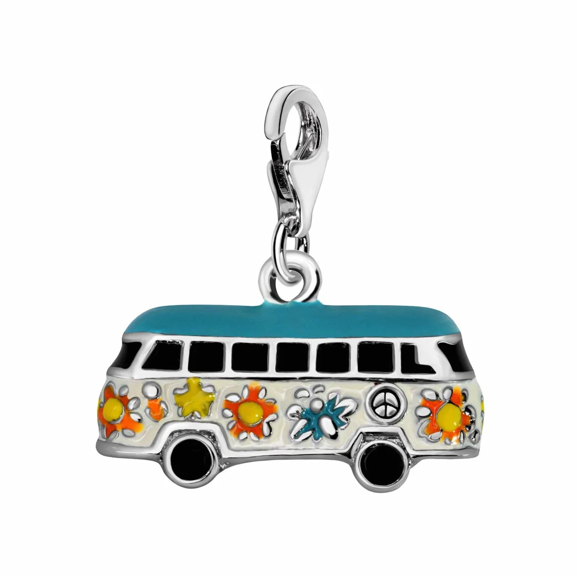 Quiges Charm con Cierre en Argent 925 Aire Tierra y Agua para Pulseras