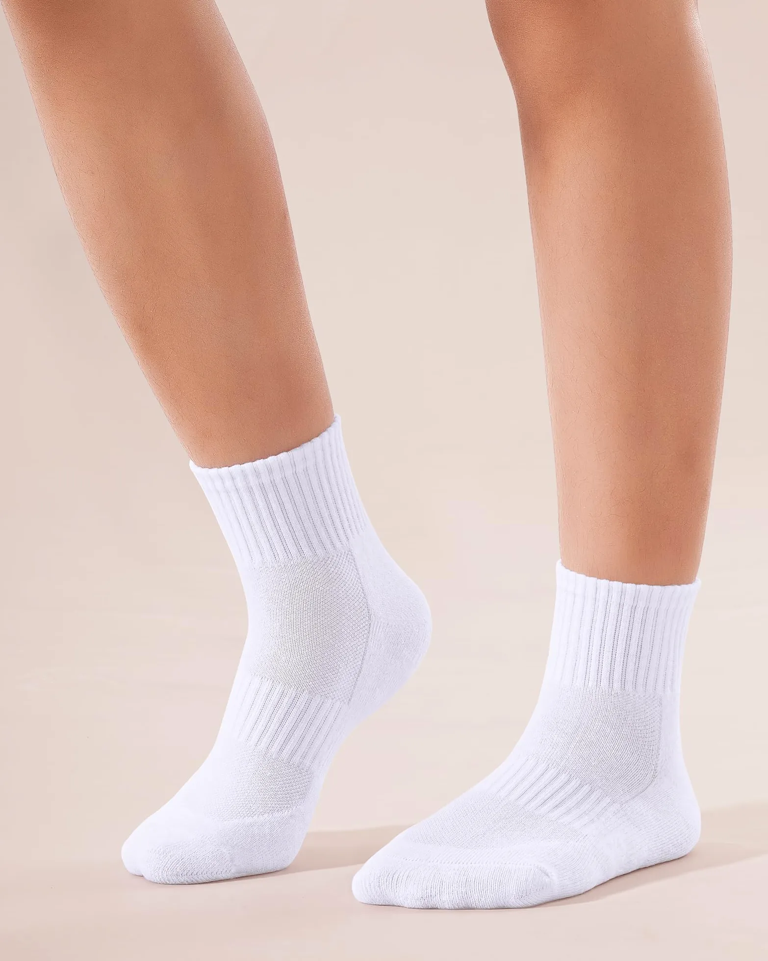 BOOPH 6 pares de calcetines de tobillo de corte bajo para niños y niñas, calcetines deportivos acolchados para correr, 4 a 14 años