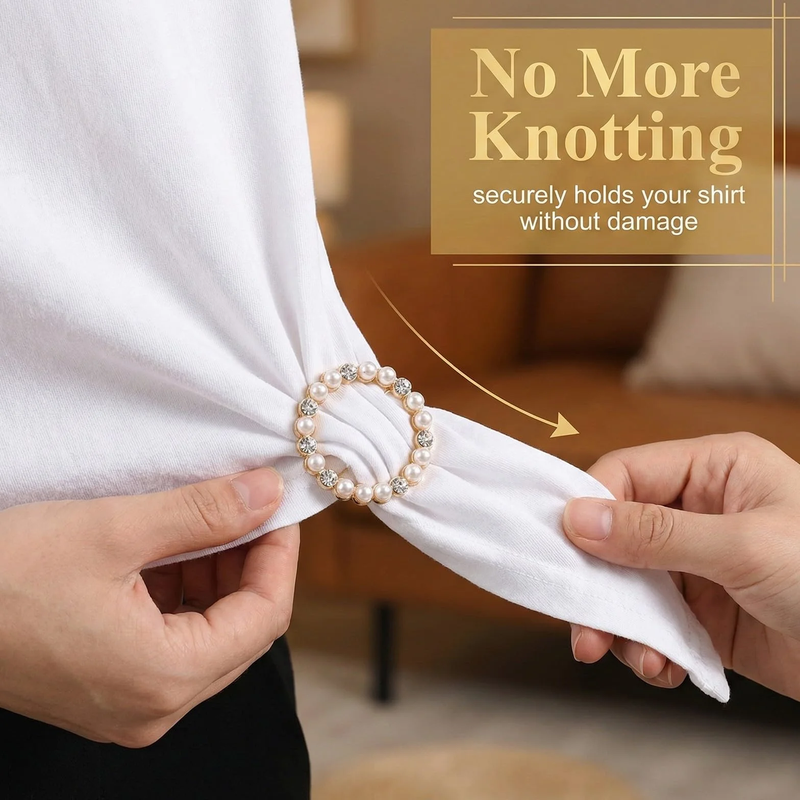 10 Piezas Bufanda de Seda Hebilla Clips de Corbata de Camiseta Mujer Scarf Ring Clip Hebillas para Pañuelos Perla Aleación Anillo de Chal y Broche para Ropa Decoración