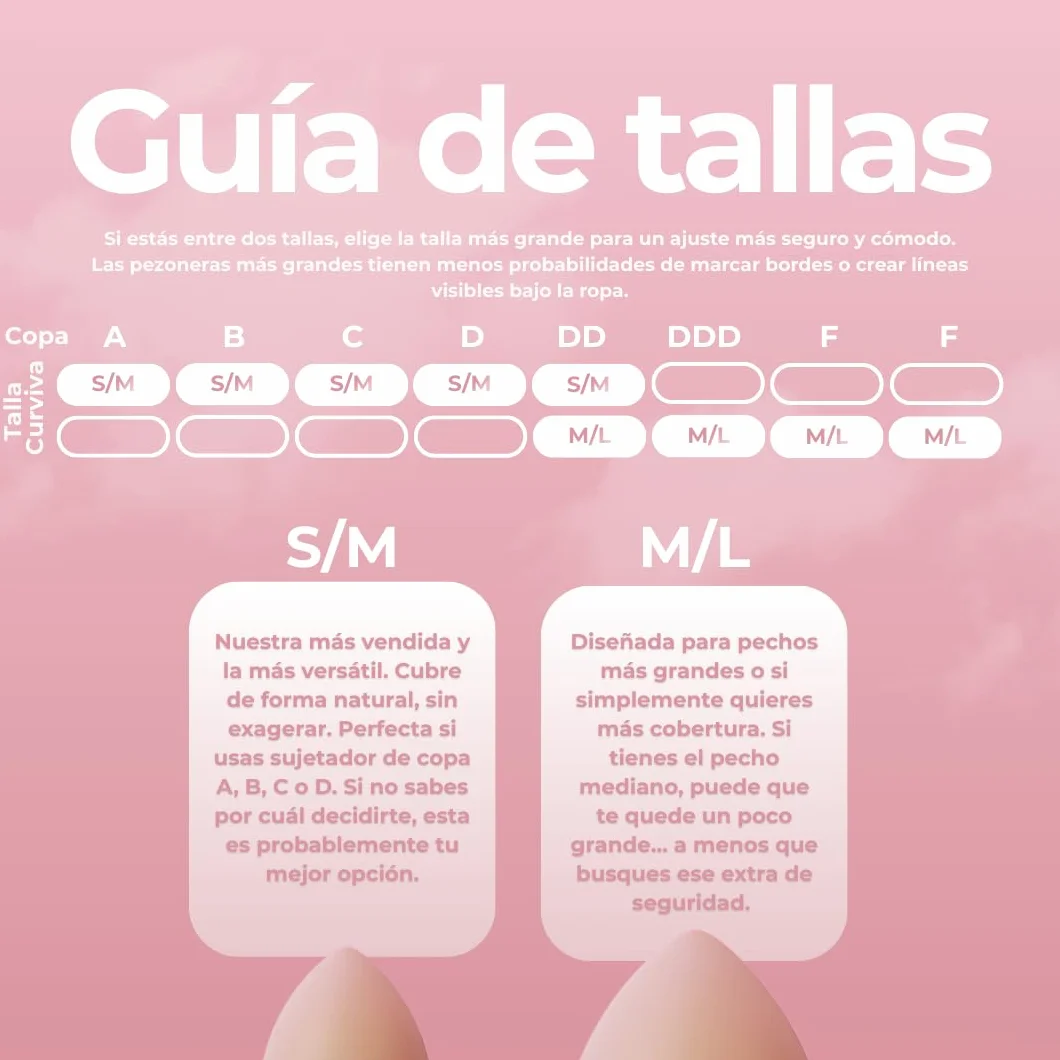 Pezoneras Invisibles Sin Adhesivo Triangulares Escotes Pronunciados Resistentes al Sudor Extrafinas Cómodas Agarre Térmico Estuche Viaje Tallas SM ML