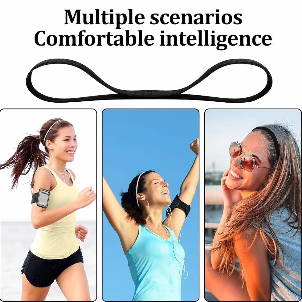 Bandas Deportivas para el Pelo 6 Unidades Elásticas Antideslizantes 40 cm Negro